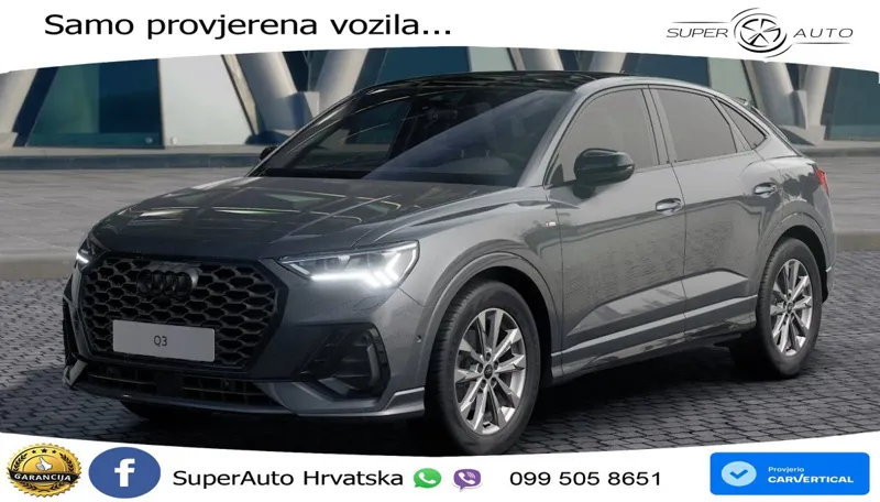 Audi Q3 Sportback 35 TDI (150 KS) S tronic S line LED+GR SJED+ACC