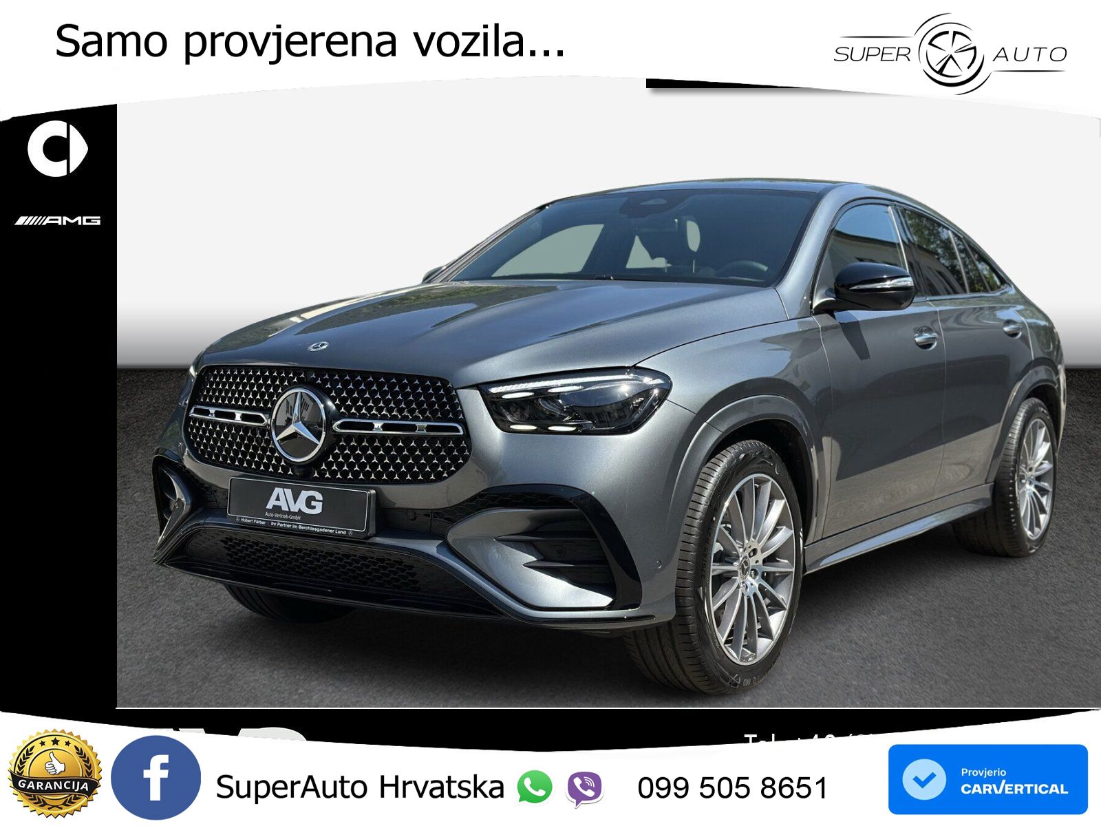 Mercedes GLE Coupe 350de (333 KS) 4MATIC 9G-TRONIC AMG ZRAČNI+ACC+GR SJED+KAM+PANO