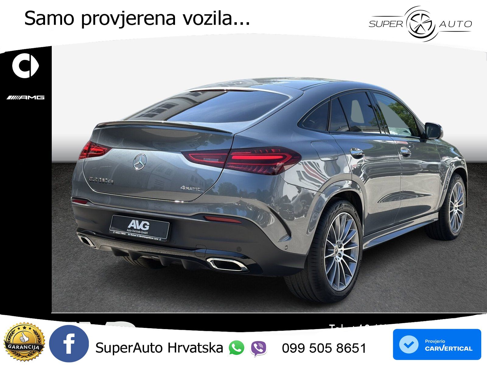 Mercedes GLE Coupe 350de (333 KS) 4MATIC 9G-TRONIC AMG ZRAČNI+ACC+GR SJED+KAM+PANO