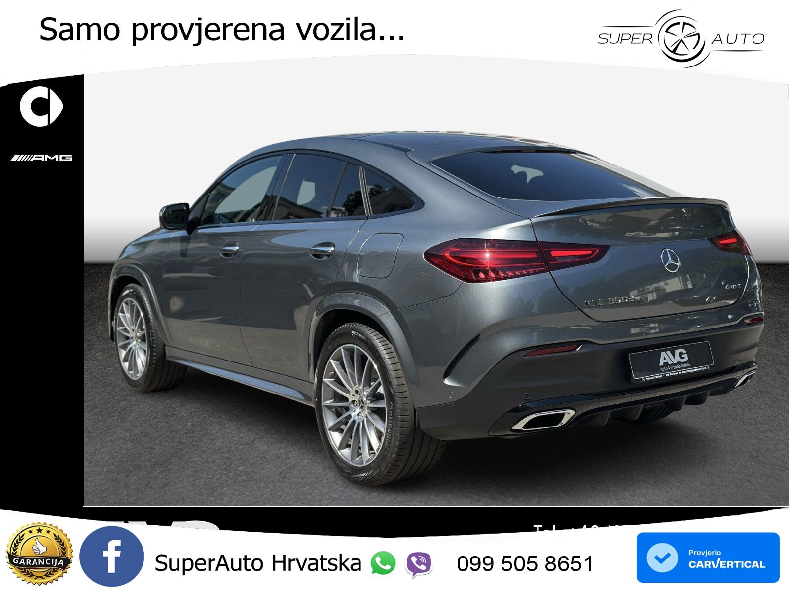 Mercedes GLE Coupe 350de (333 KS) 4MATIC 9G-TRONIC AMG ZRAČNI+ACC+GR SJED+KAM+PANO