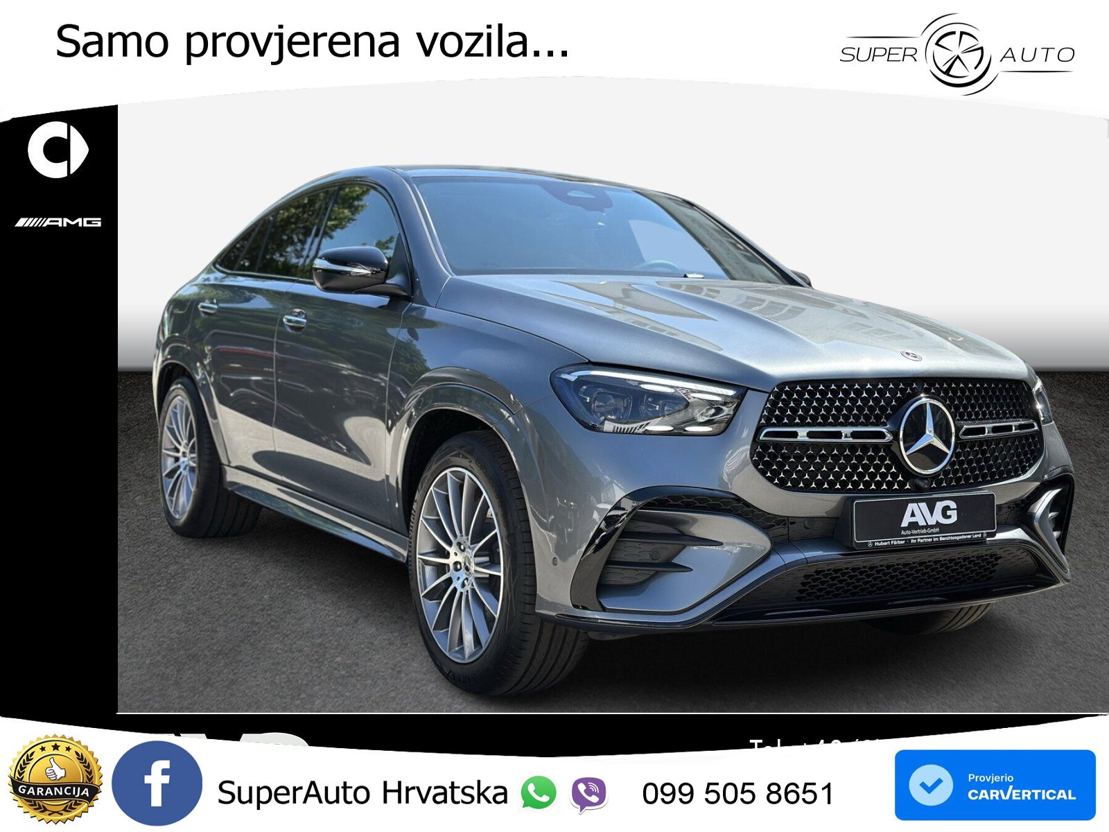 Mercedes GLE Coupe 350de (333 KS) 4MATIC 9G-TRONIC AMG ZRAČNI+ACC+GR SJED+KAM+PANO