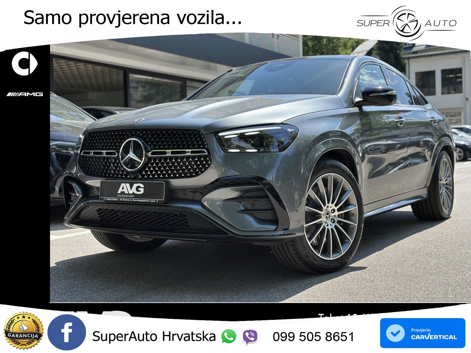 Mercedes GLE Coupe 350de (333 KS) 4MATIC 9G-TRONIC AMG ZRAČNI+ACC+GR SJED+KAM+PANO