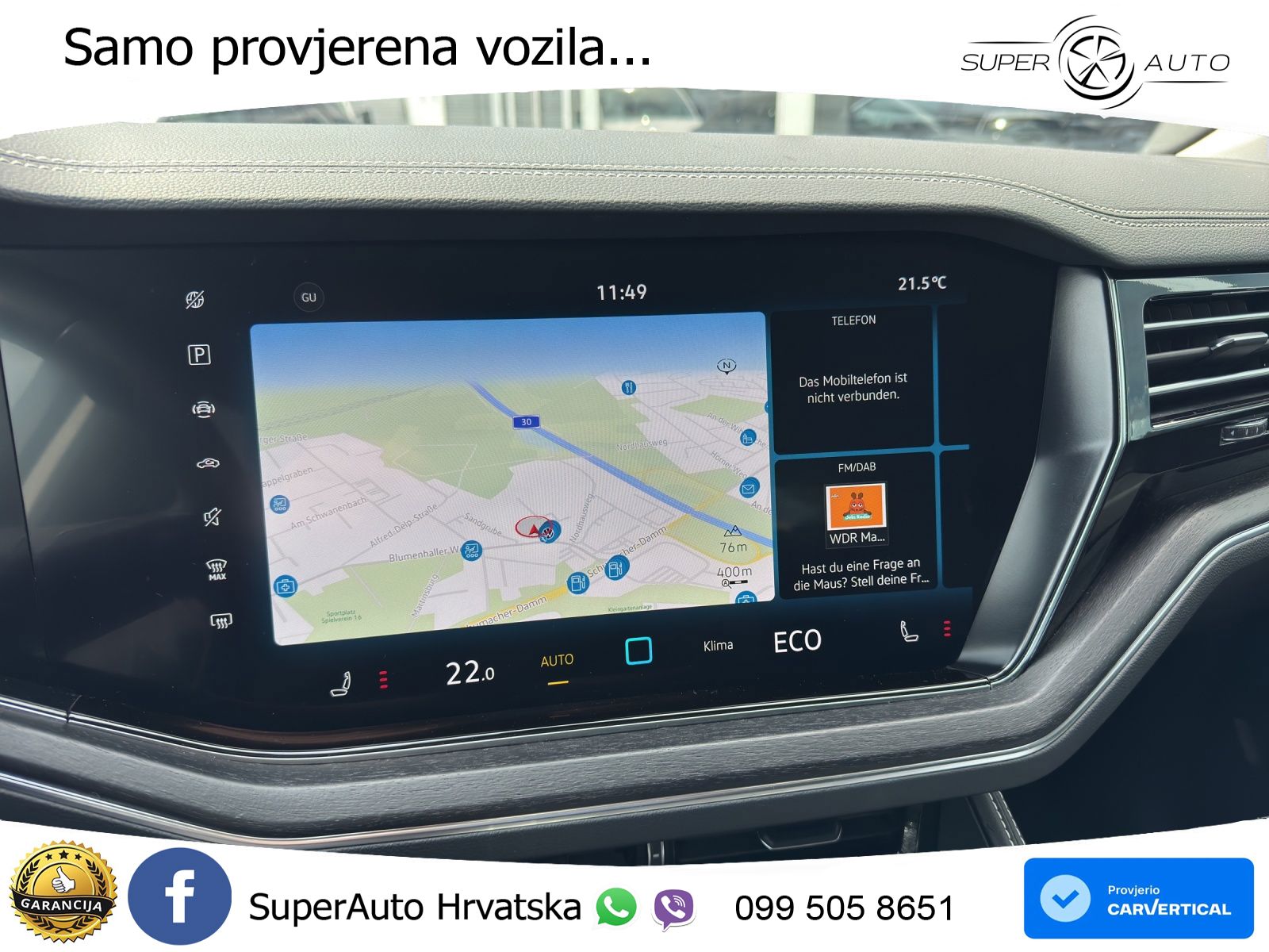 Volkswagen Touareg 3.0 V6 TDI (231 KS) 4MOTION Tiptronic ZRAČNI+ACC+GR SJED+KAM