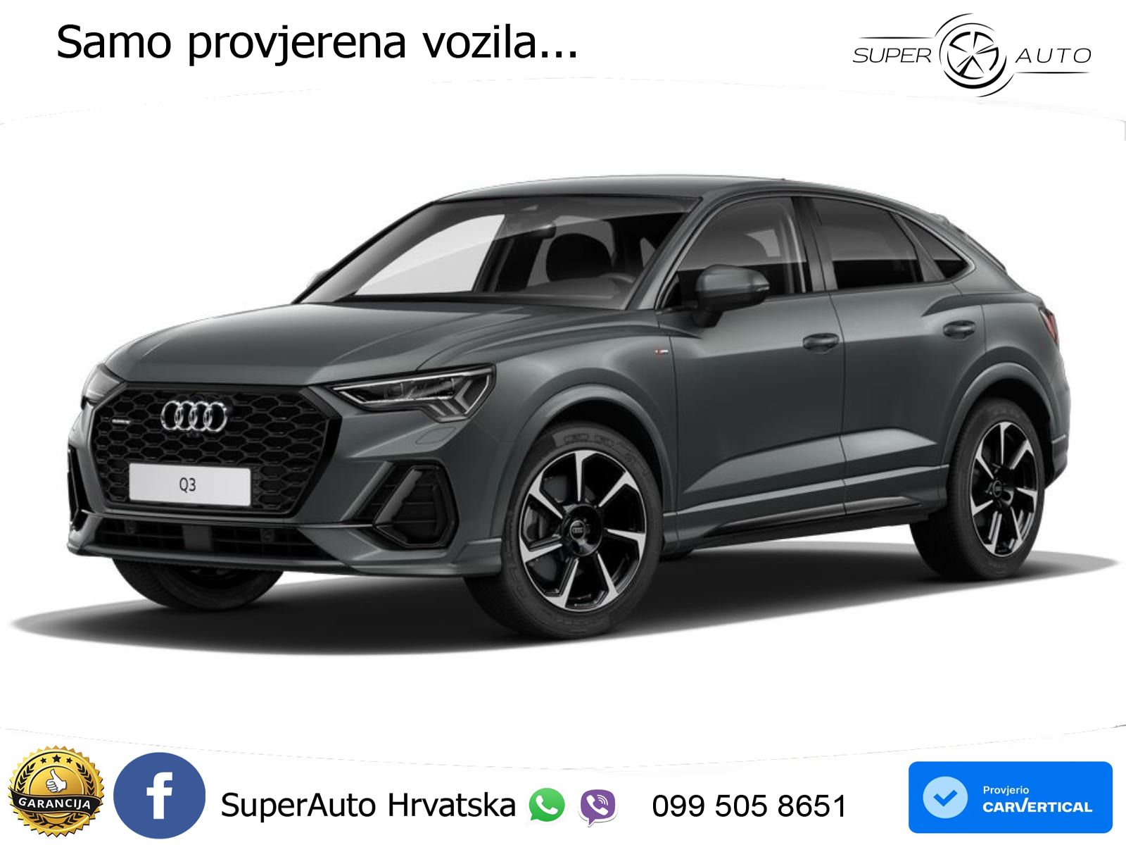 Audi Q3 Sportback 40 TDI (200 KS) quattro S tronic S line LED+GR SJED+ACC