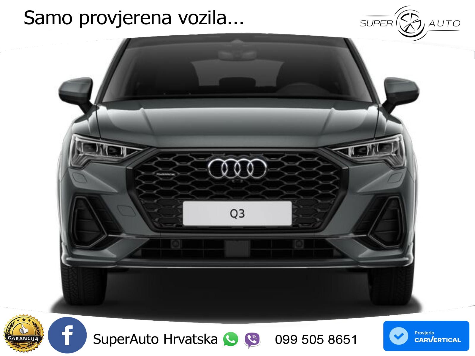 Audi Q3 Sportback 40 TDI (200 KS) quattro S tronic S line LED+GR SJED+ACC