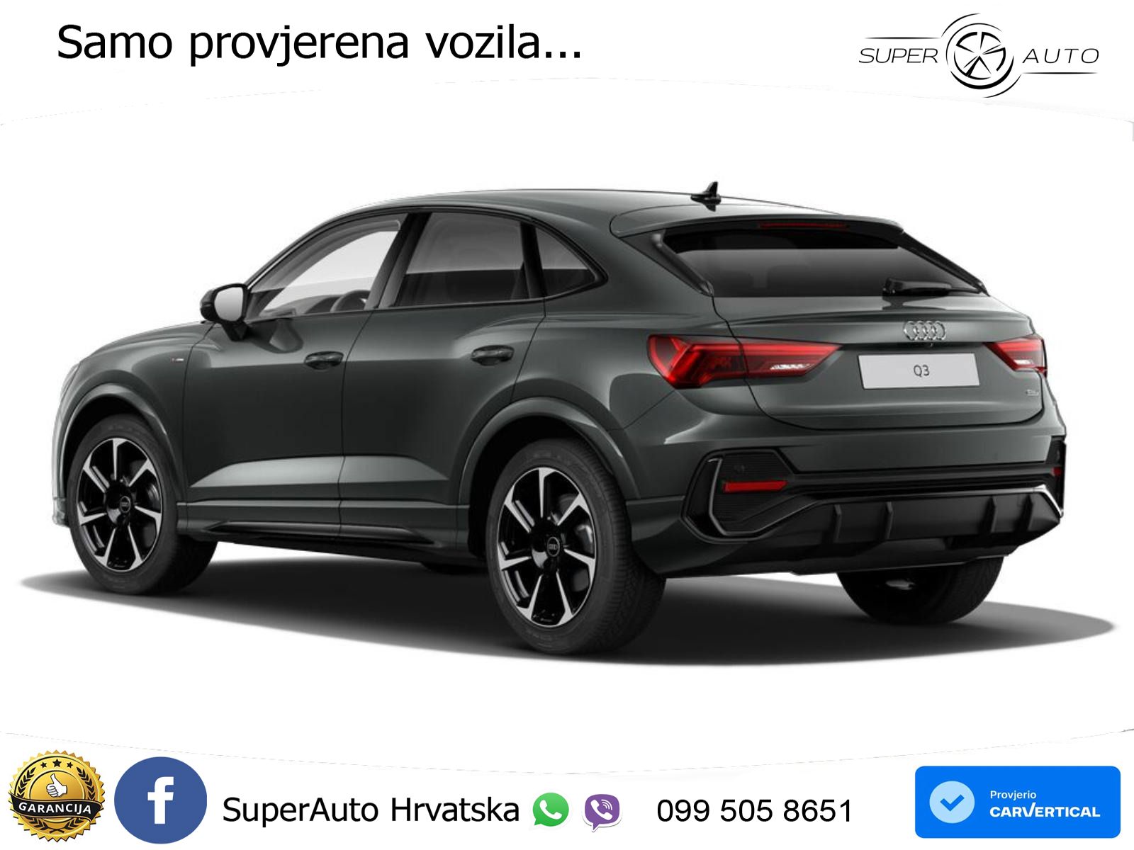 Audi Q3 Sportback 40 TDI (200 KS) quattro S tronic S line LED+GR SJED+ACC