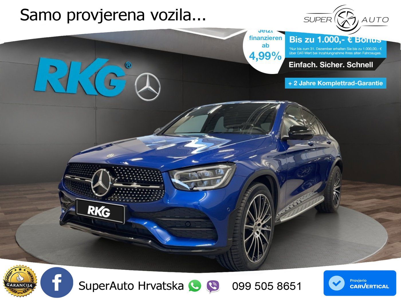 Mercedes GLC Coupe 220d (194 KS) 4MATIC G-TRONIC AMG LED+GR SJED+ACC