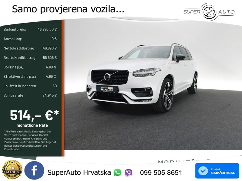 Volvo XC90 2.0 B5 Diesel AWD Automatic ZRAČNI+ACC+GR SJED+KAM+PANO