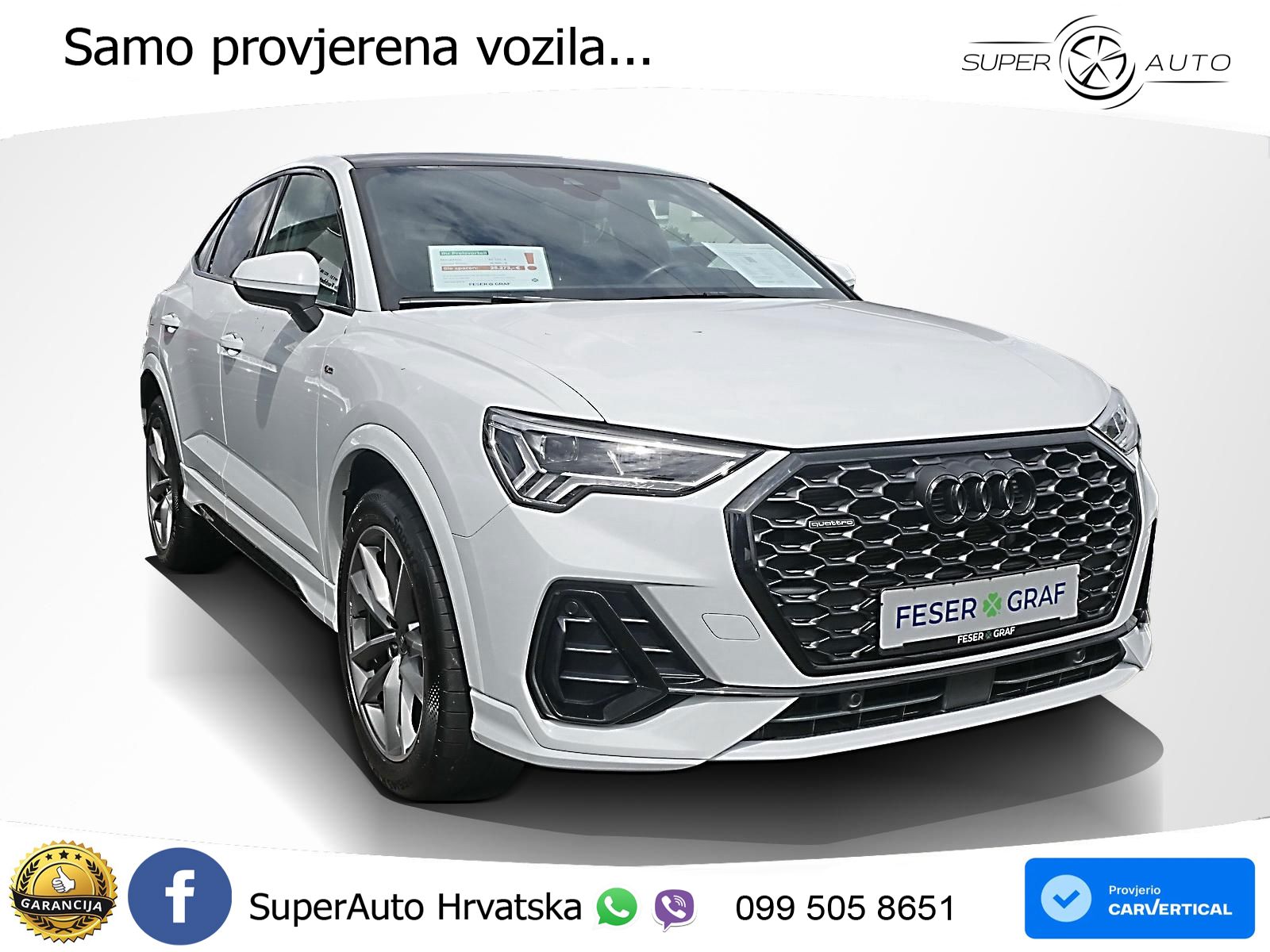 Audi Q3 II Sportback 40 TFSI (190 KS) quattro S tronic 2x S line LED+GR SJED+ACC