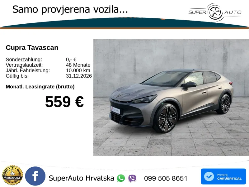 Cupra Tavascan 82 kWh (340 KS)  4WD VZ MATRIX+GR SJED+KAM