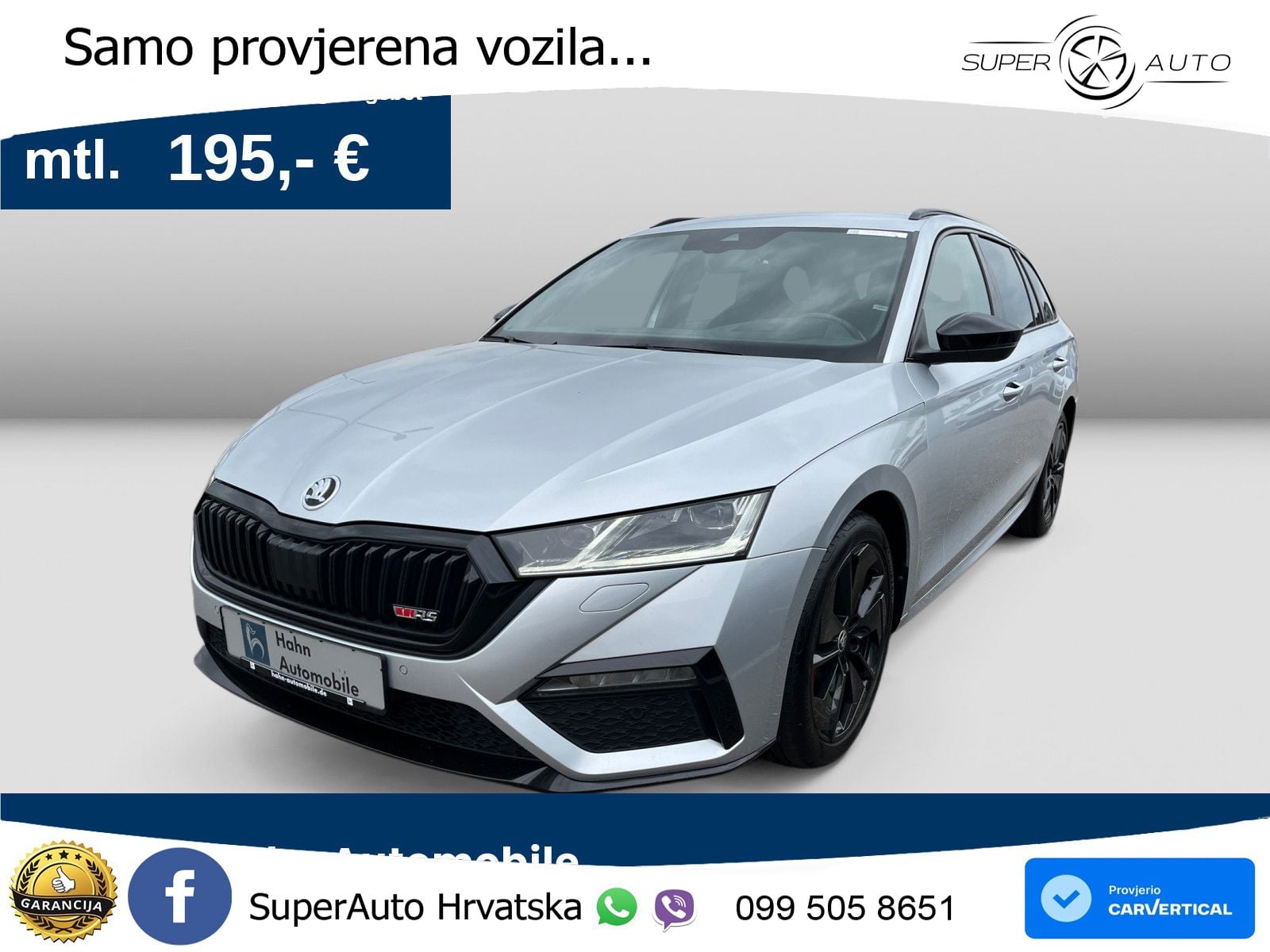 Škoda Octavia Combi RS 2.0 TDI (200 KS) 4x4 DSG LED+GR SJED+ACC