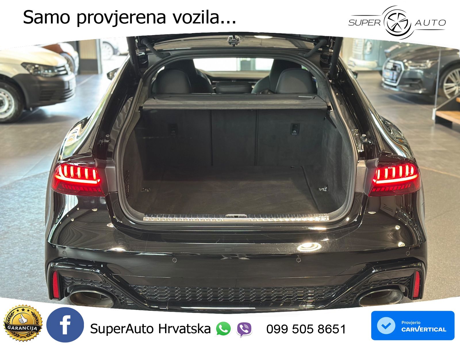 Audi RS7 4.0 TFSI V8 performance (630 KS) quattro tiptronic LED+GR SJED+ACC