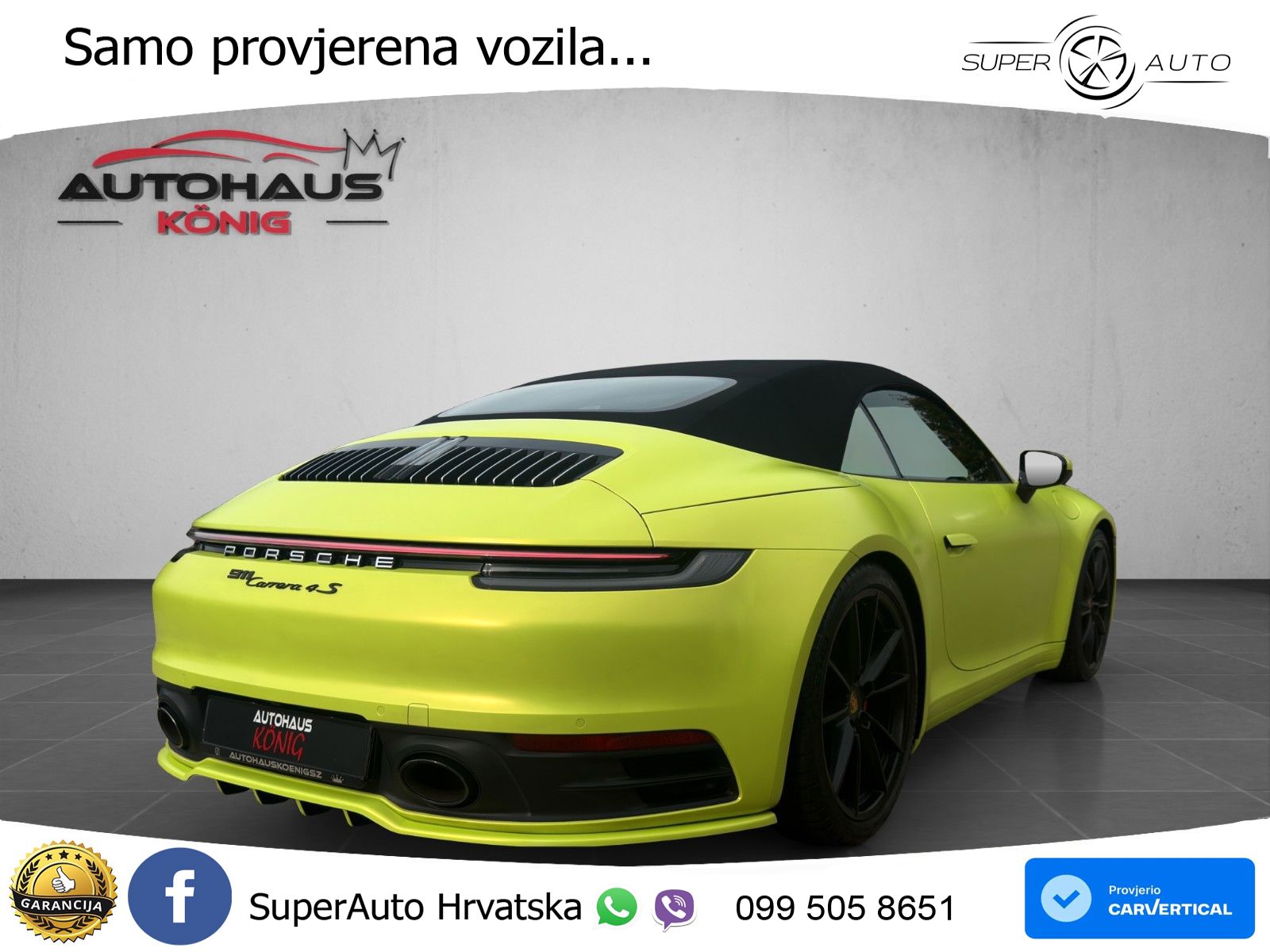 Porsche 911 Carrera 4S Cabriolet 3.0 (450 KS) PDK ZRAČNI+ACC+GR SJED+KAM