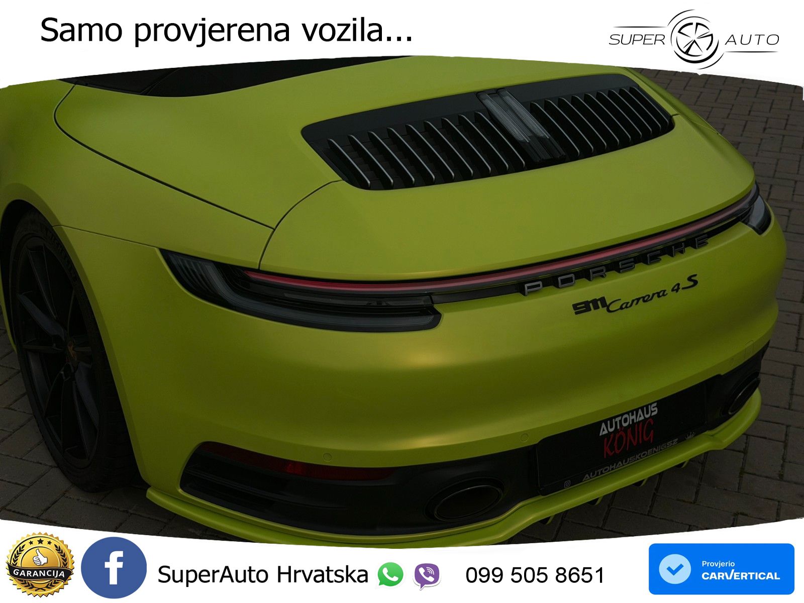 Porsche 911 Carrera 4S Cabriolet 3.0 (450 KS) PDK ZRAČNI+ACC+GR SJED+KAM