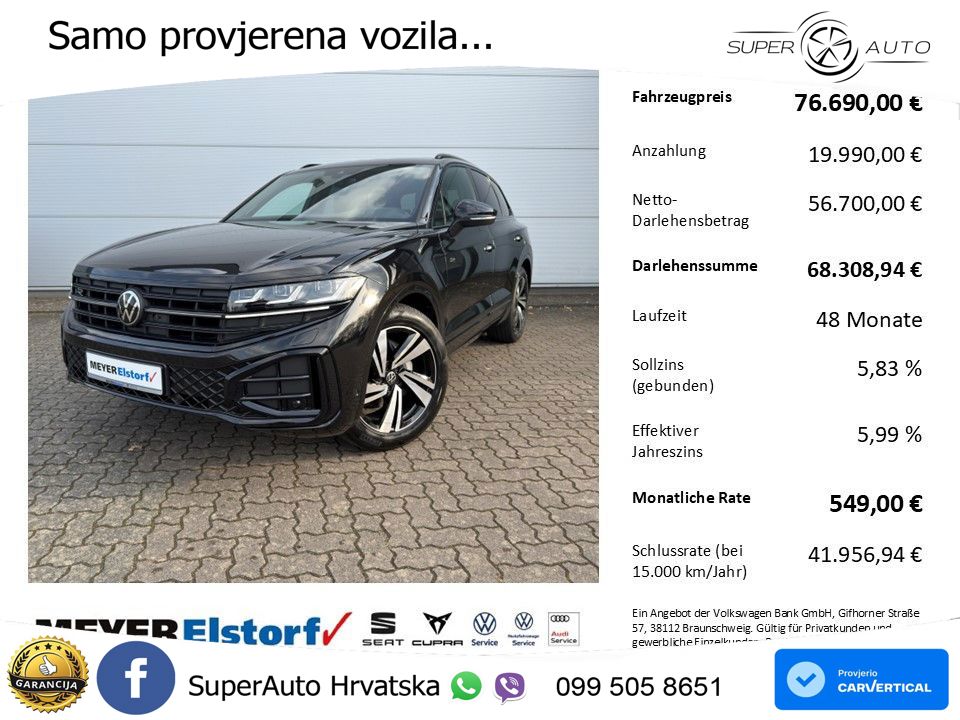 Volkswagen Touareg 3.0 V6 TDI (286 KS) 4MOTION Tiptronic ZRAČNI+ACC+GR SJED+KAM+PANO