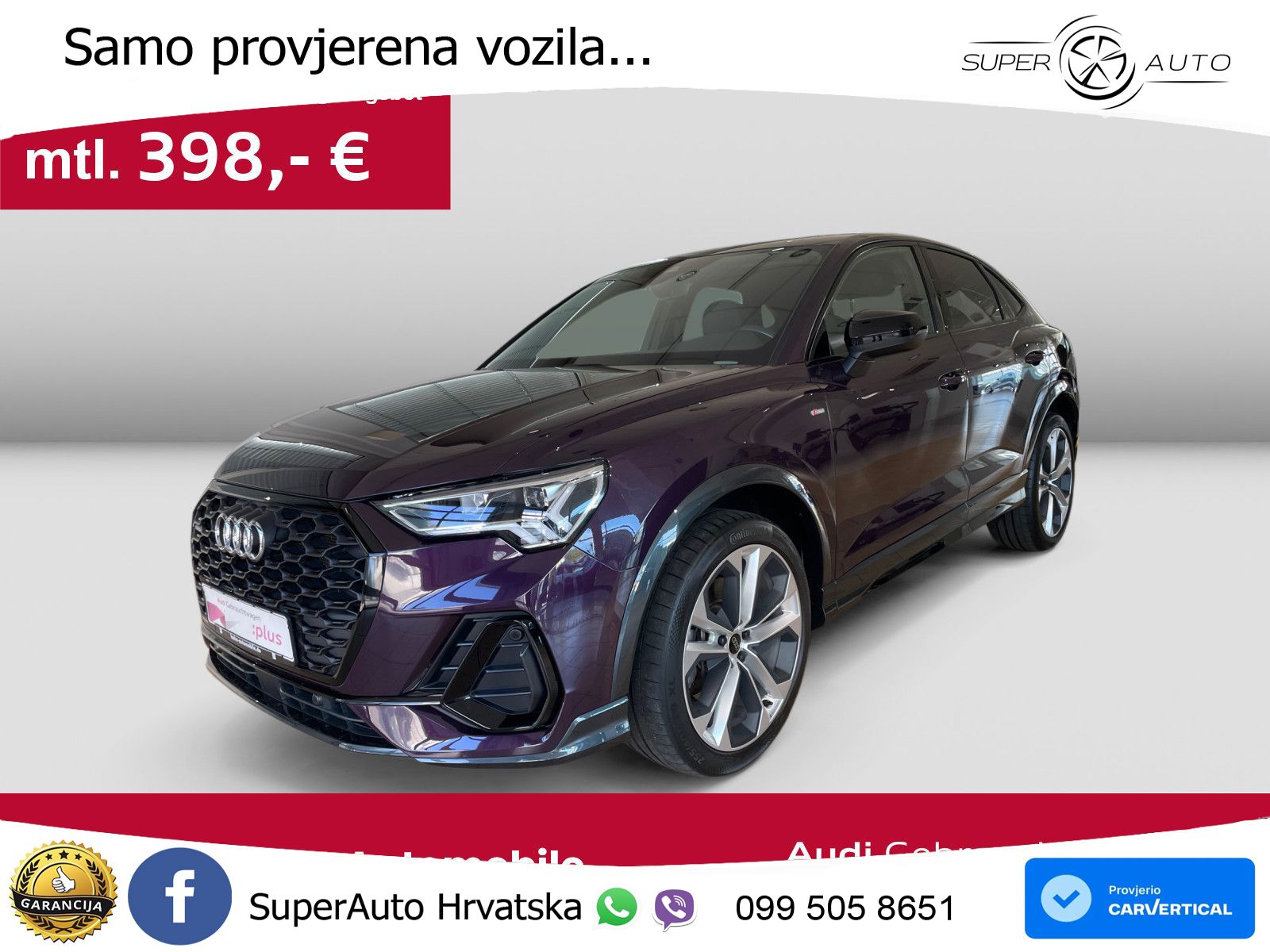 Audi Q3 II Sportback 40 TFSI (190 KS) quattro S tronic S line LED+GR SJED+ACC