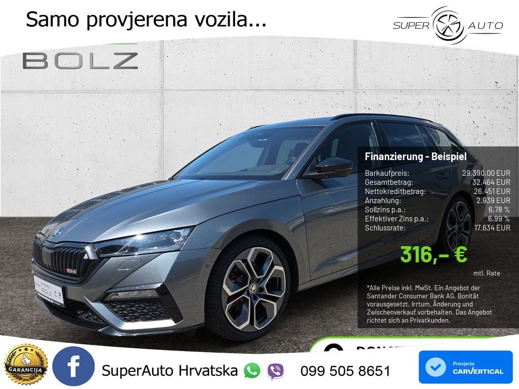 Škoda Octavia Combi RS 2.0 TDI (200 KS) DSG LED+GR SJED+ACC