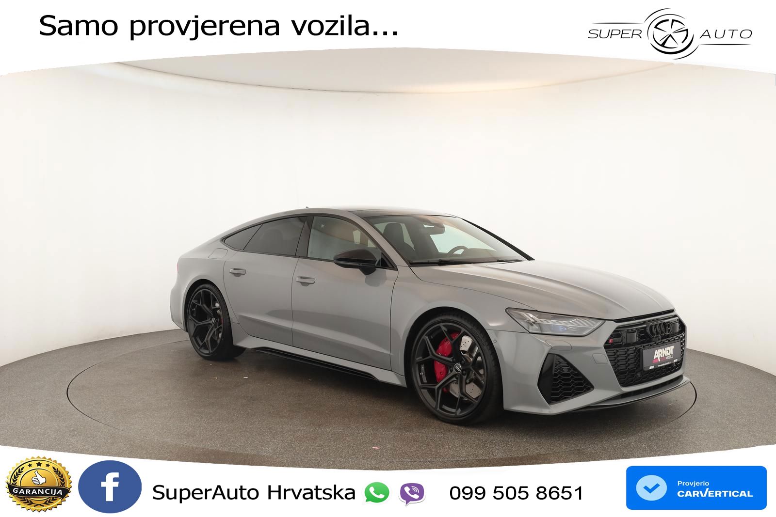 Audi RS7 4.0 TFSI V8 performance (630 KS) quattro tiptronic ZRAČNI+ACC+GR SJED+KAM+PANO