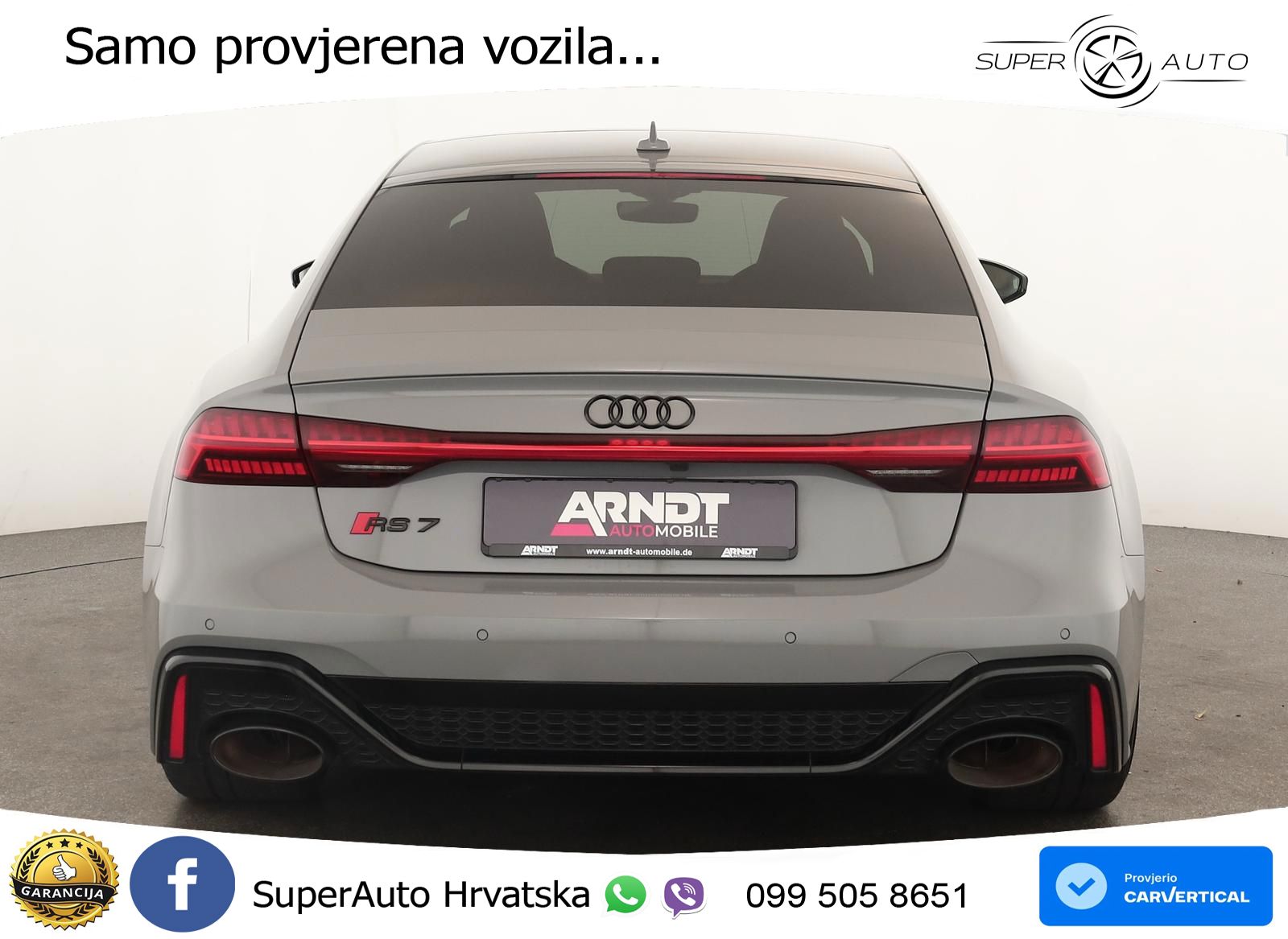 Audi RS7 4.0 TFSI V8 performance (630 KS) quattro tiptronic ZRAČNI+ACC+GR SJED+KAM+PANO