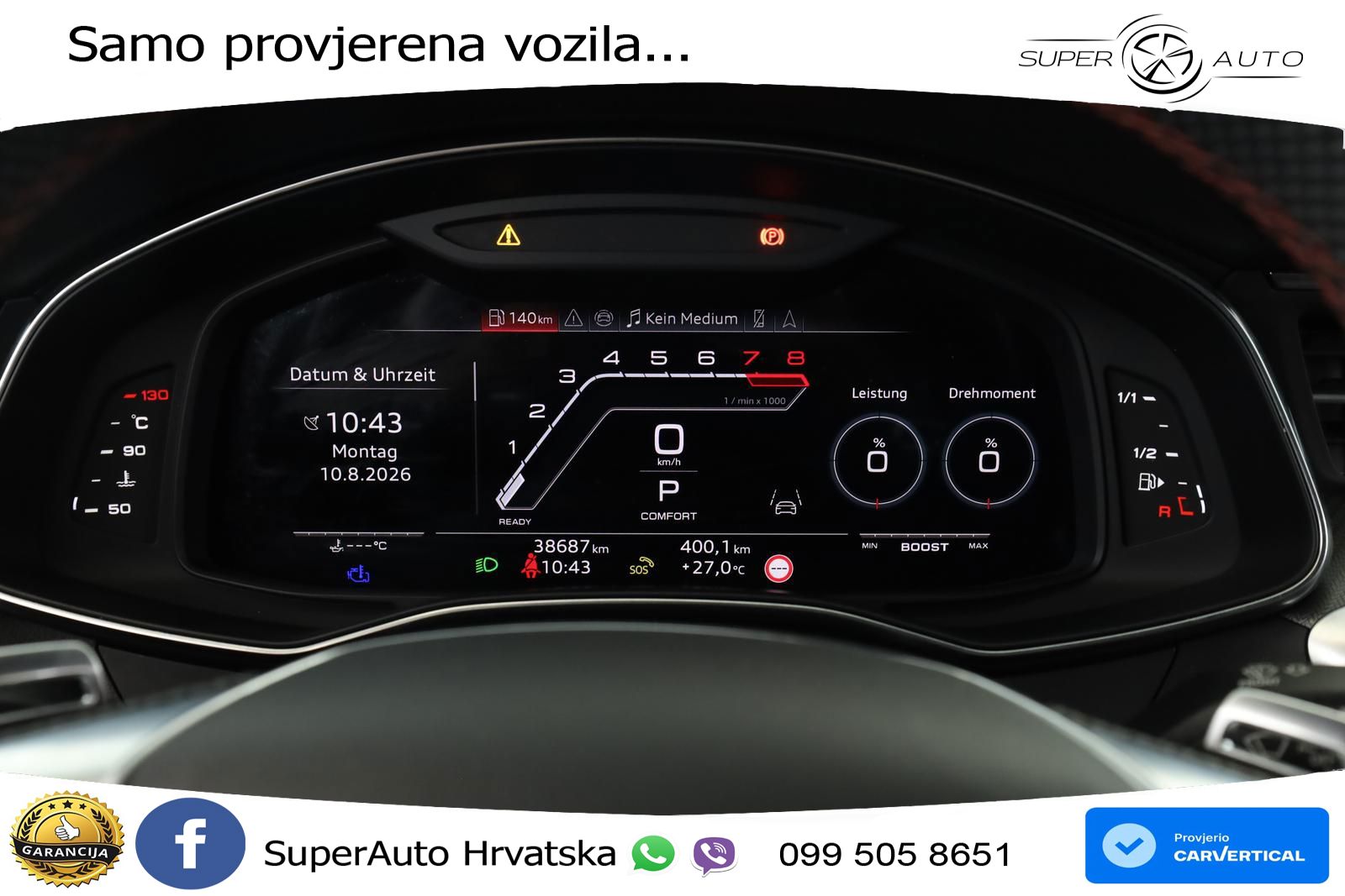 Audi RS7 4.0 TFSI V8 performance (630 KS) quattro tiptronic ZRAČNI+ACC+GR SJED+KAM+PANO
