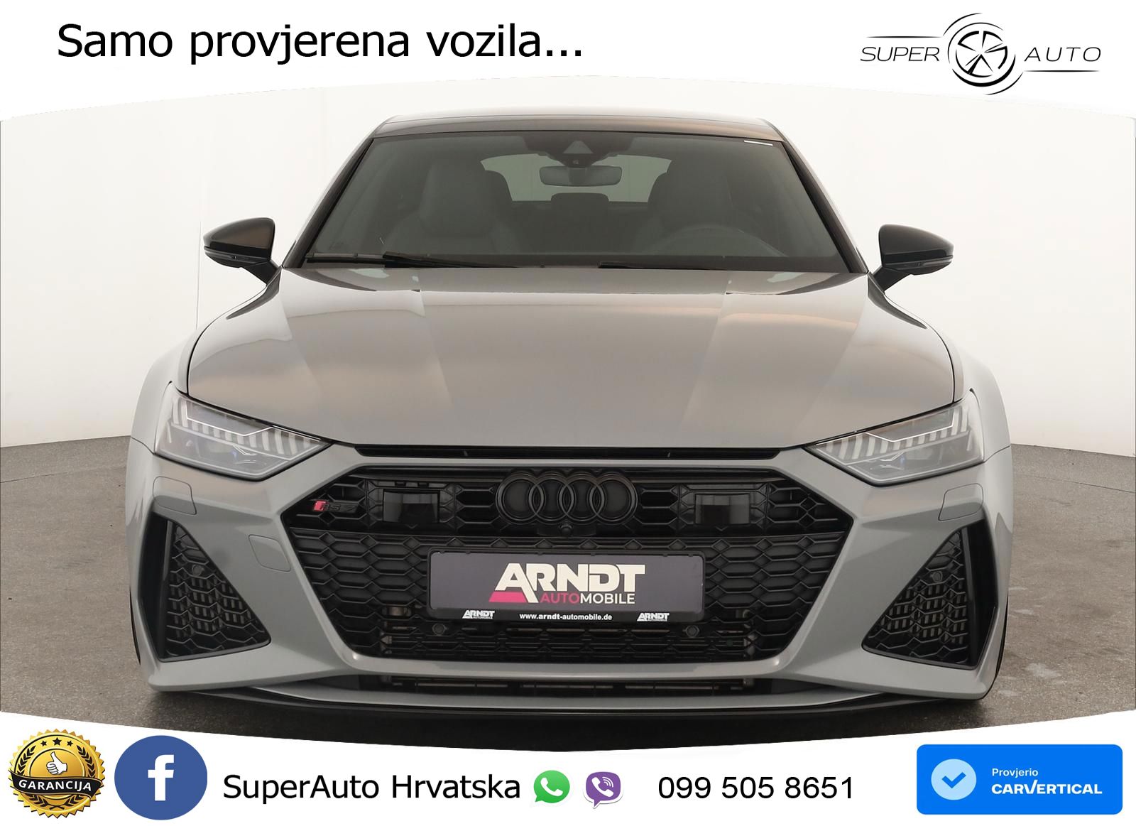 Audi RS7 4.0 TFSI V8 performance (630 KS) quattro tiptronic ZRAČNI+ACC+GR SJED+KAM+PANO