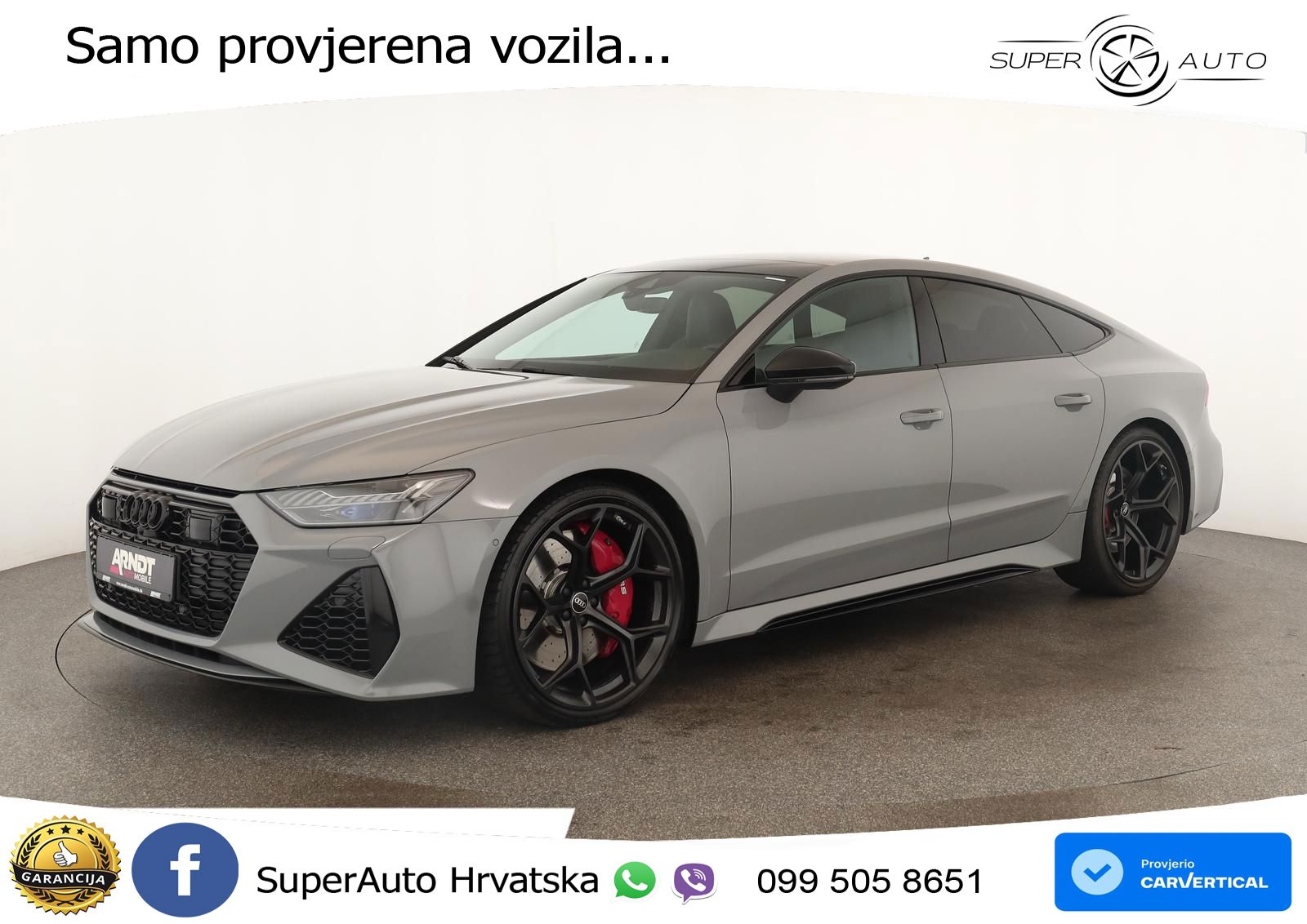Audi RS7 4.0 TFSI V8 performance (630 KS) quattro tiptronic ZRAČNI+ACC+GR SJED+KAM+PANO
