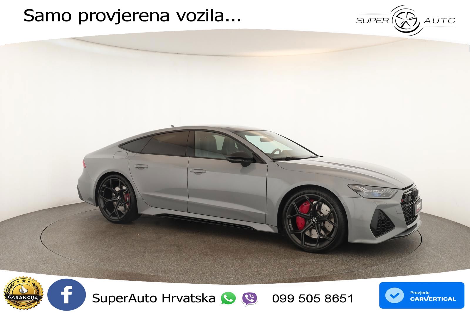 Audi RS7 4.0 TFSI V8 performance (630 KS) quattro tiptronic ZRAČNI+ACC+GR SJED+KAM+PANO