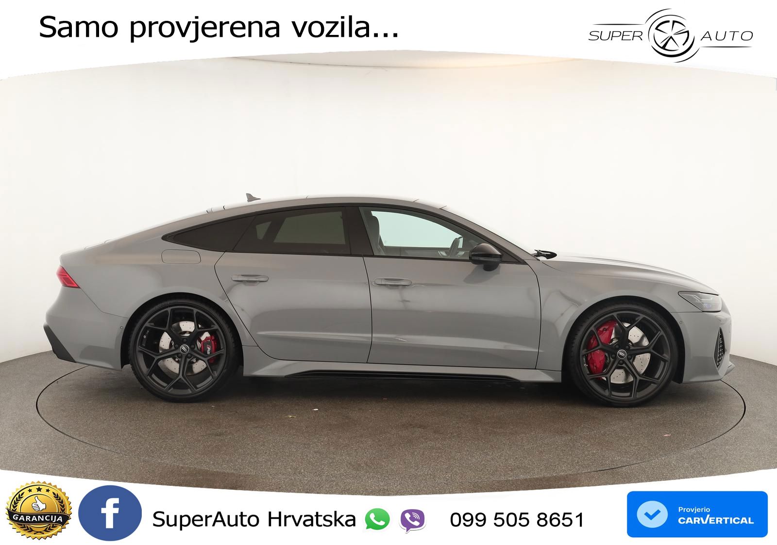 Audi RS7 4.0 TFSI V8 performance (630 KS) quattro tiptronic ZRAČNI+ACC+GR SJED+KAM+PANO