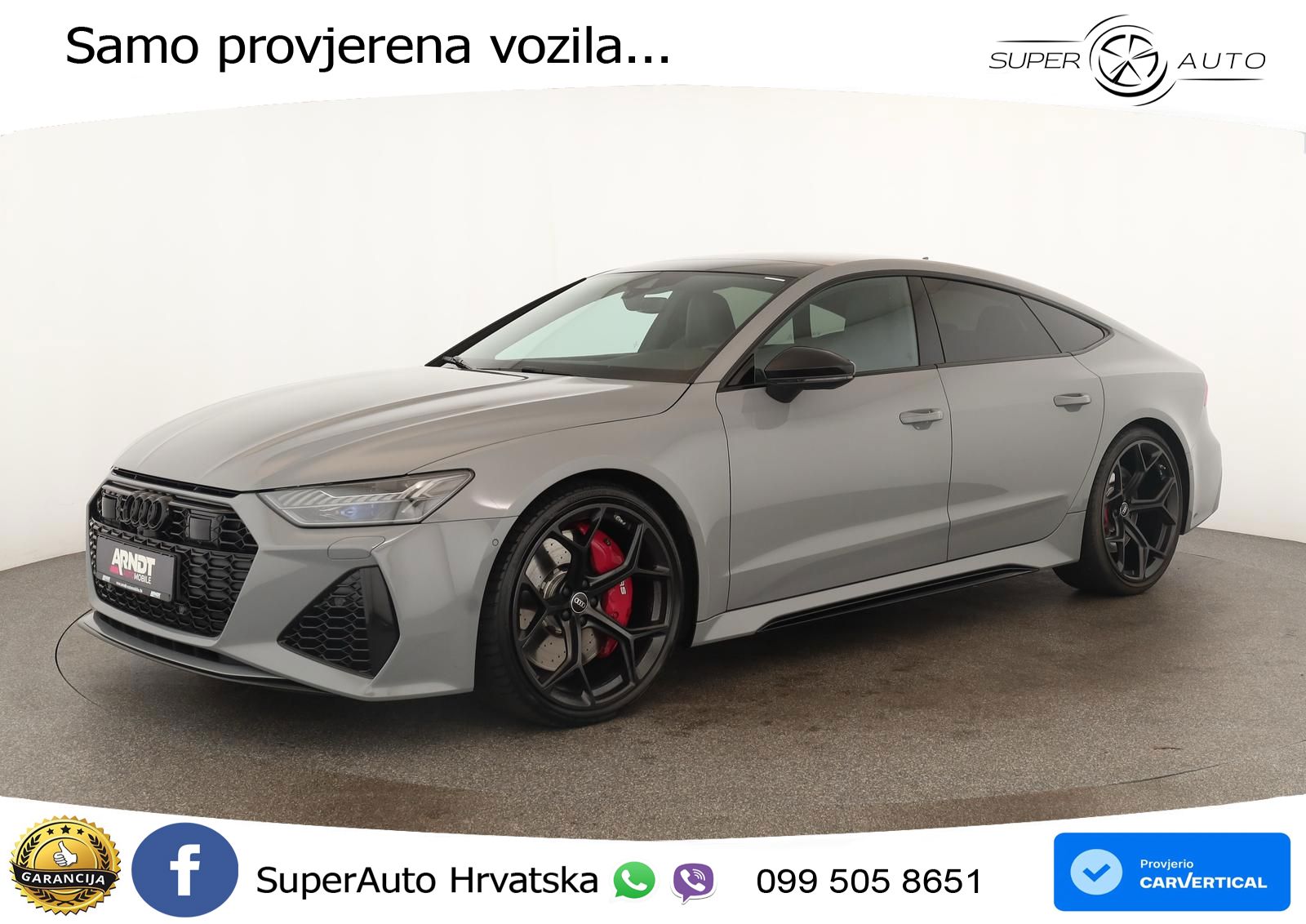 Audi RS7 4.0 TFSI V8 performance (630 KS) quattro tiptronic ZRAČNI+ACC+GR SJED+KAM+PANO