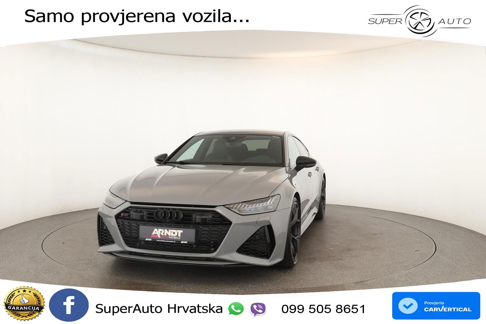 Audi RS7 4.0 TFSI V8 performance (630 KS) quattro tiptronic ZRAČNI+ACC+GR SJED+KAM+PANO