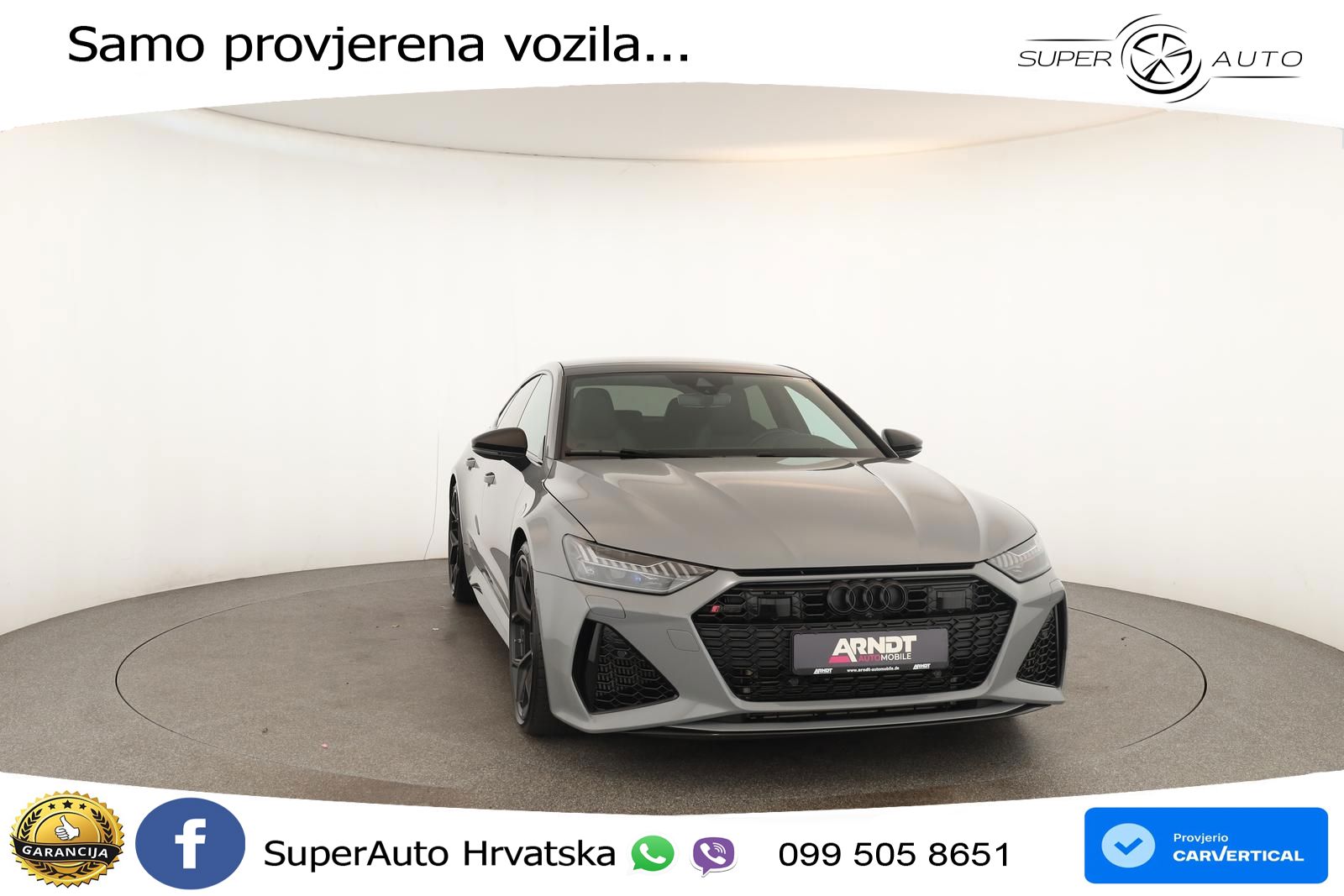 Audi RS7 4.0 TFSI V8 performance (630 KS) quattro tiptronic ZRAČNI+ACC+GR SJED+KAM+PANO