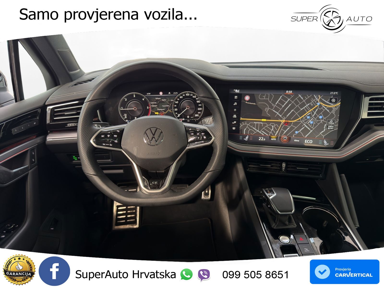 Volkswagen Touareg 3.0 V6 TDI (286 KS) 4MOTION Tiptronic R-Line ZRAČNI+ACC+GR SJED+KAM+PANO
