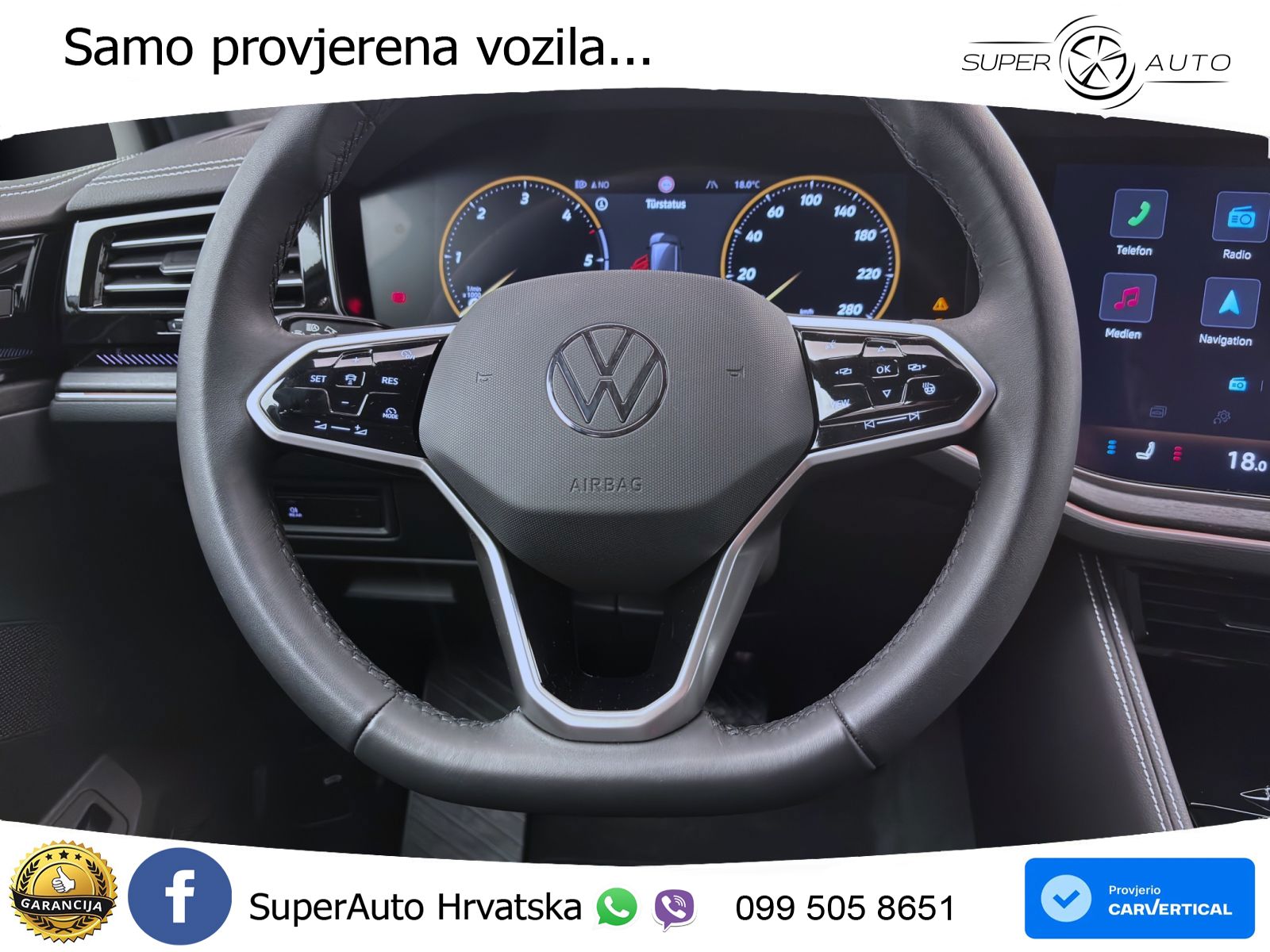 Volkswagen Touareg 3.0 V6 TDI (286 KS) 4MOTION Tiptronic ZRAČNI+ACC+4xGR SJED+KAM