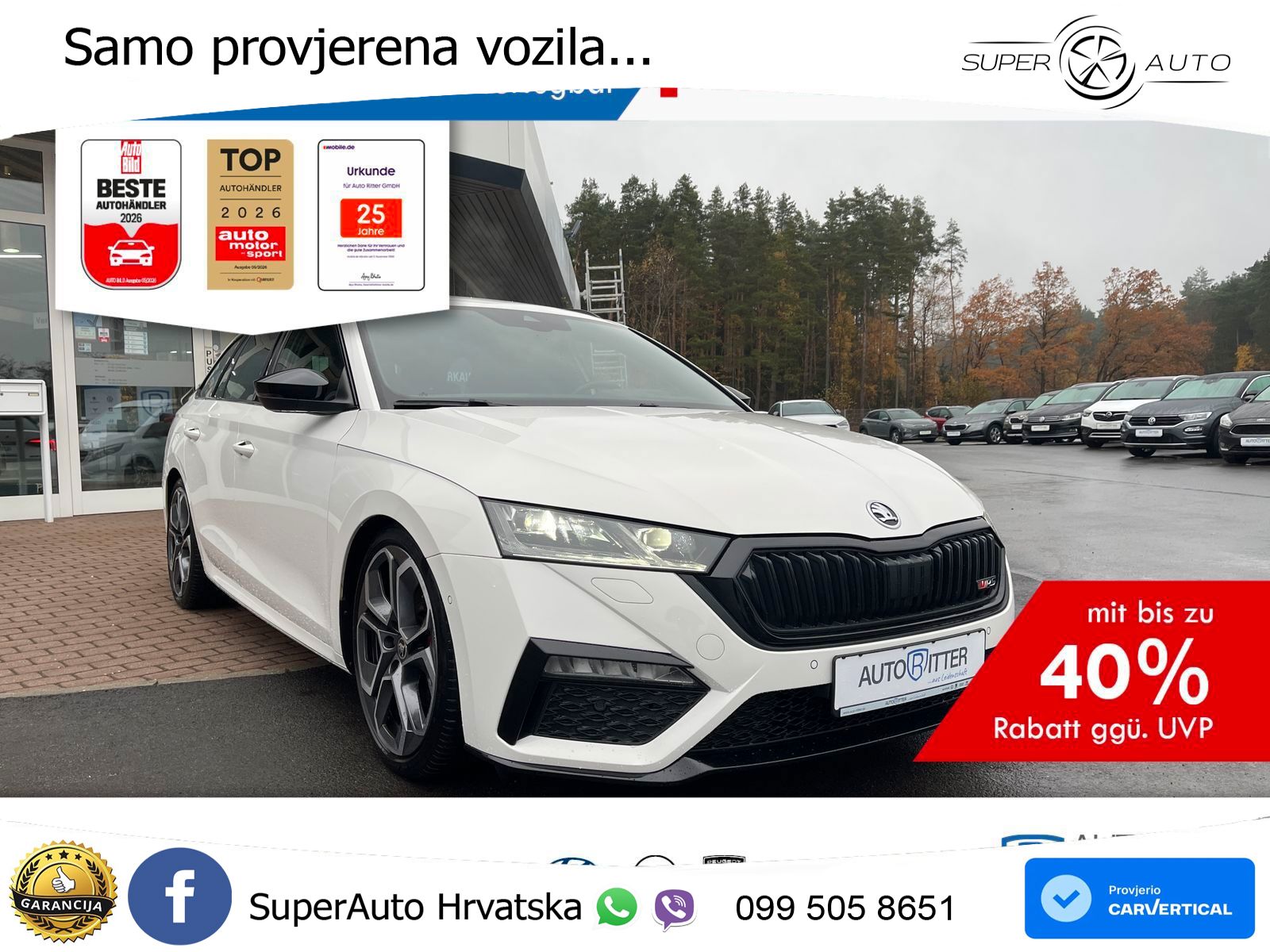 Škoda Octavia Combi RS 2.0 TDI (200 KS) 4x4 DSG LED+GR SJED+ACC