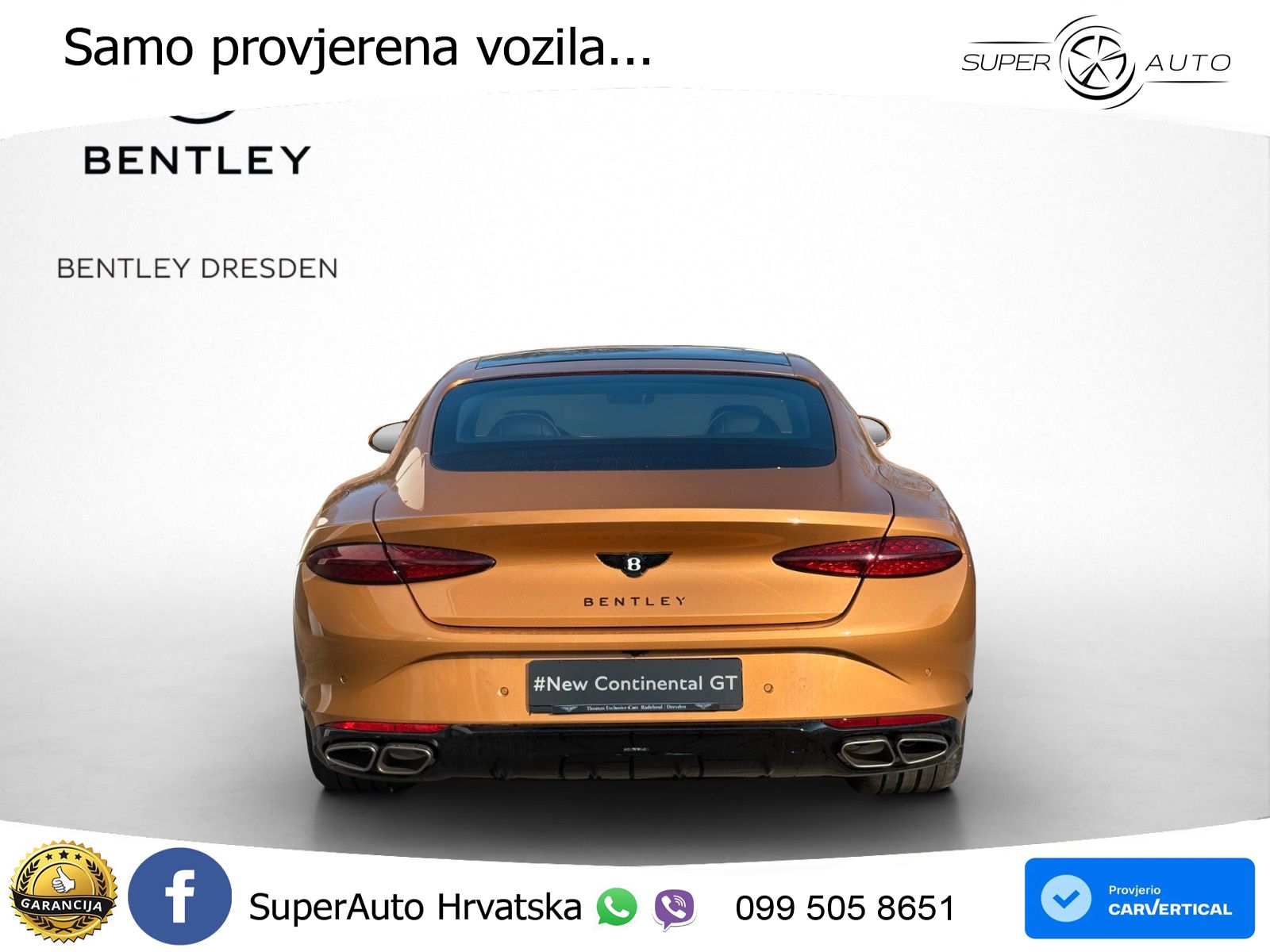 Bentley Continental GT IV 4.0 V8 TFSi (680 KS) AWD DCT ZRAČNI+ACC+GR SJED+360
