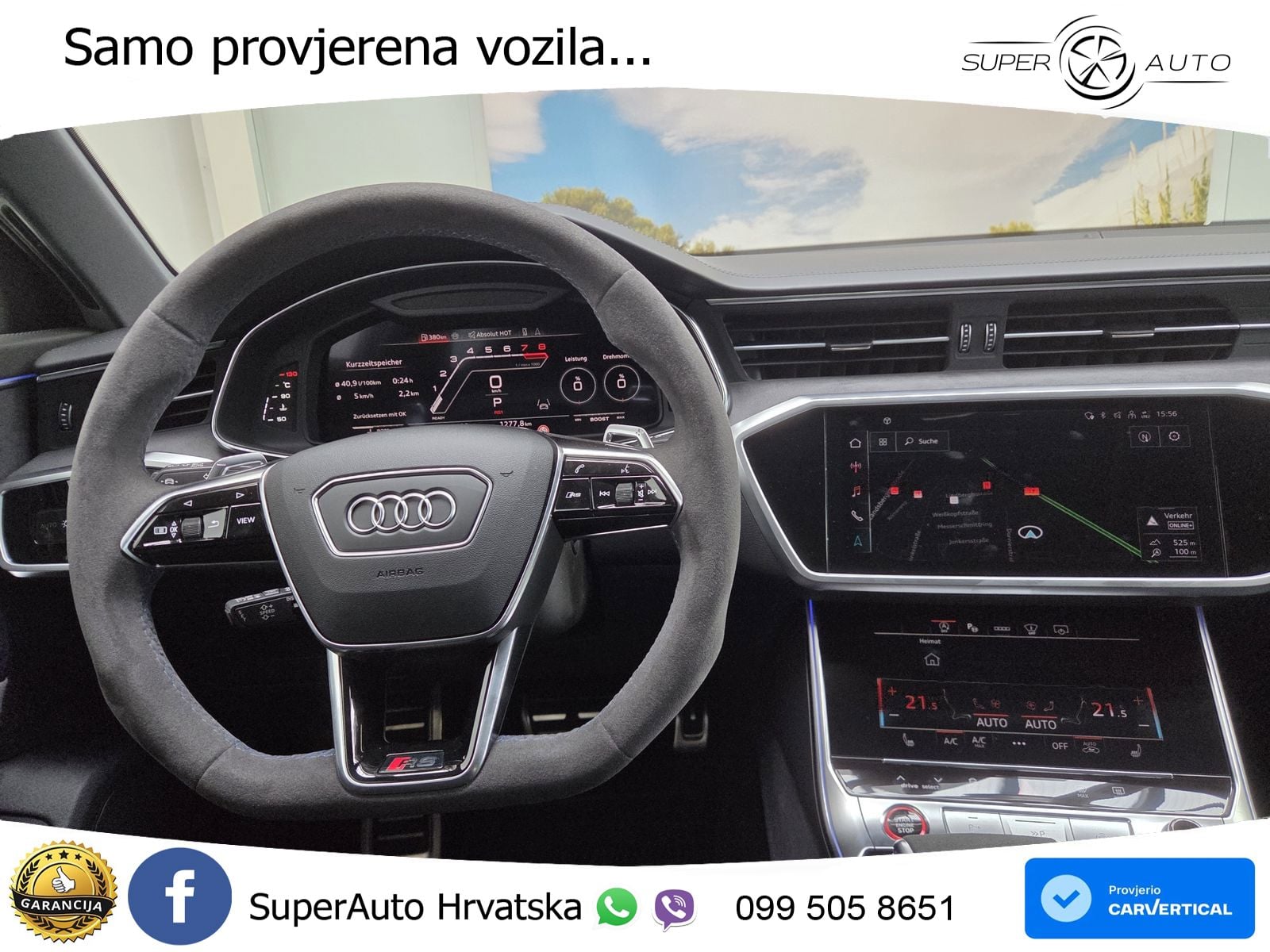 Audi RS6 Avant 4.0 TFSI V8 performance (630 KS)  quattro tiptronic ZRAČNI+ACC+GR SJED+KAM+PANO