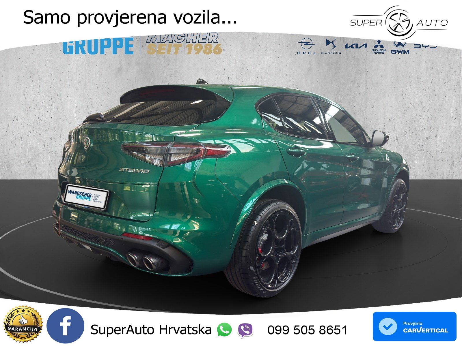 Alfa Romeo Stelvio Quadrifoglio 2.9 V6 Bi-Turbo (520 KS) Q4 Automatic LED+GR SJED+ACC
