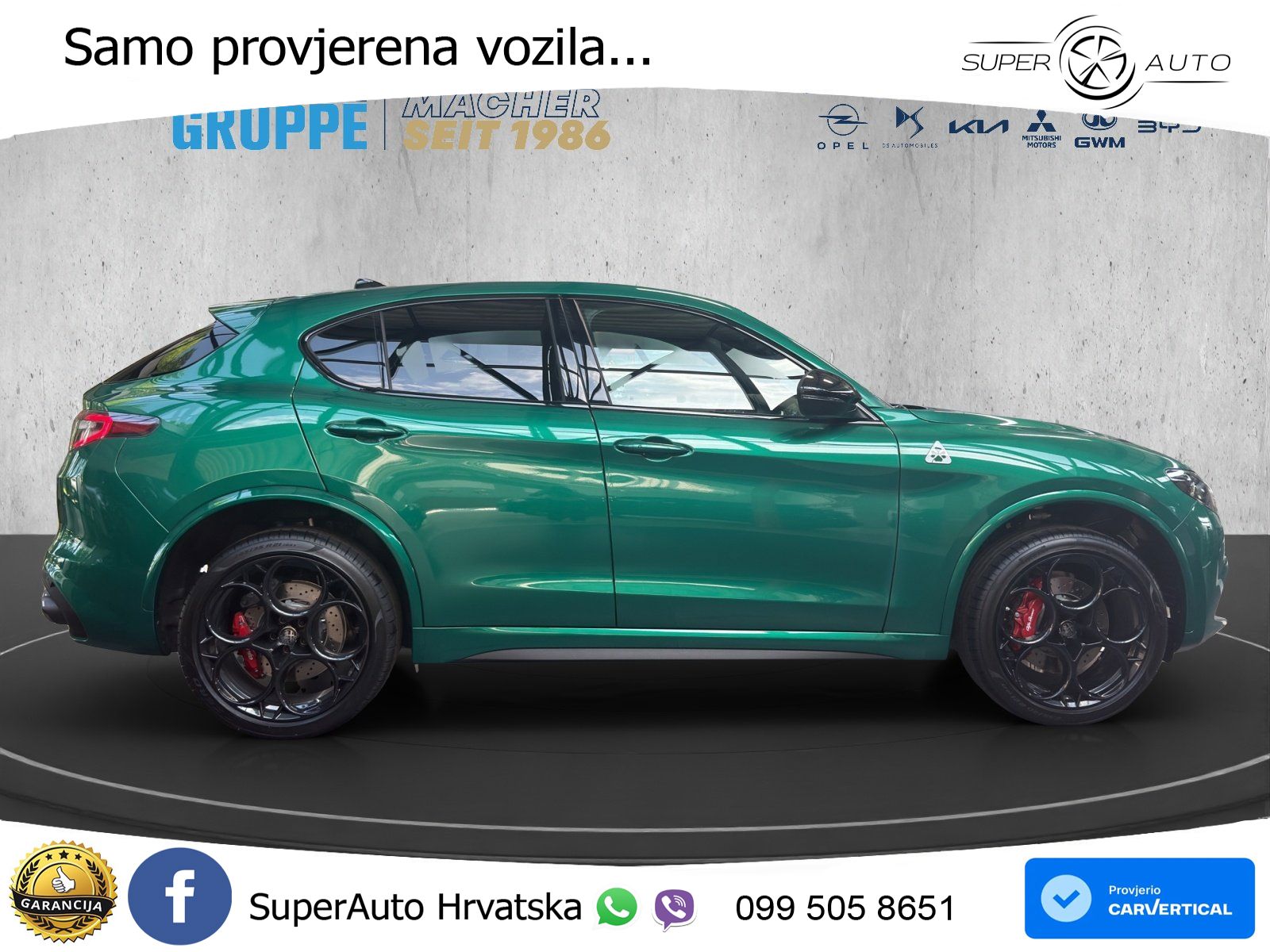 Alfa Romeo Stelvio Quadrifoglio 2.9 V6 Bi-Turbo (520 KS) Q4 Automatic LED+GR SJED+ACC