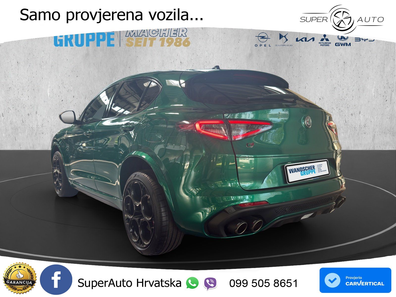 Alfa Romeo Stelvio Quadrifoglio 2.9 V6 Bi-Turbo (520 KS) Q4 Automatic LED+GR SJED+ACC