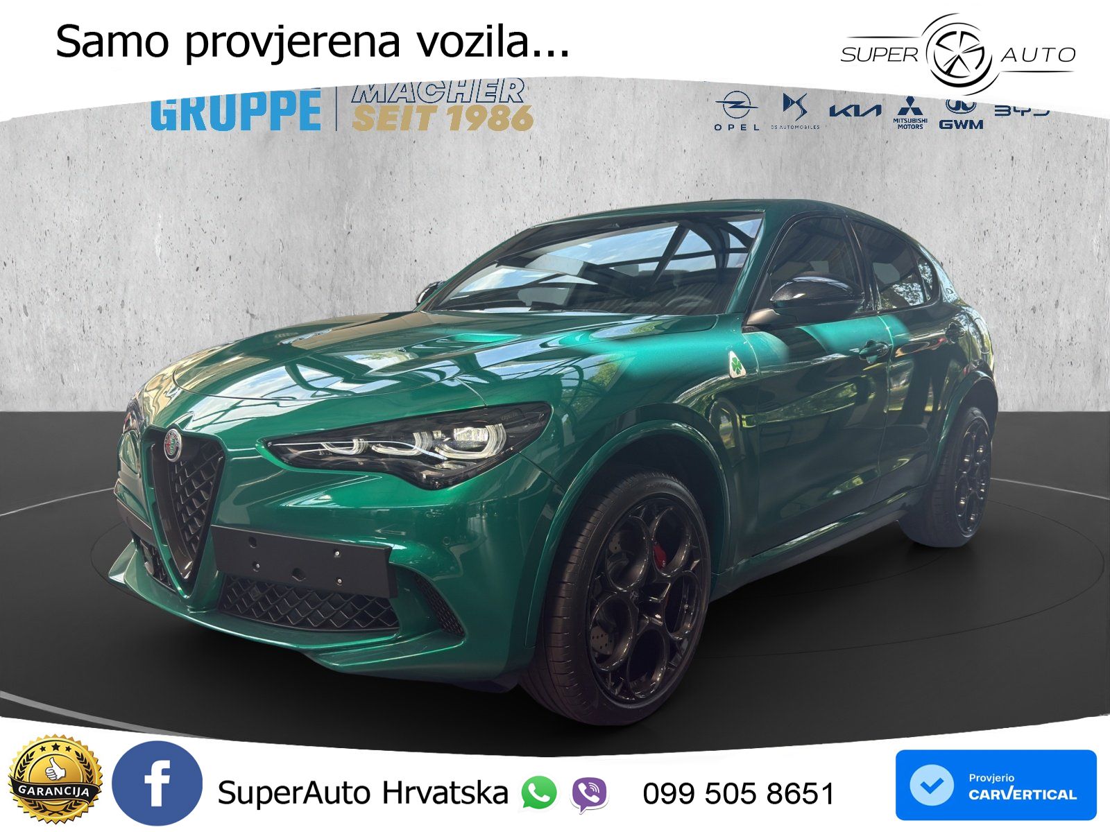 Alfa Romeo Stelvio Quadrifoglio 2.9 V6 Bi-Turbo (520 KS) Q4 Automatic LED+GR SJED+ACC
