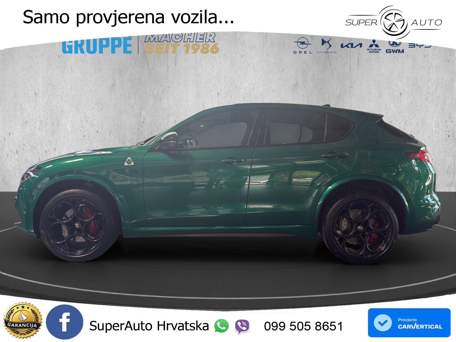 Alfa Romeo Stelvio Quadrifoglio 2.9 V6 Bi-Turbo (520 KS) Q4 Automatic LED+GR SJED+ACC