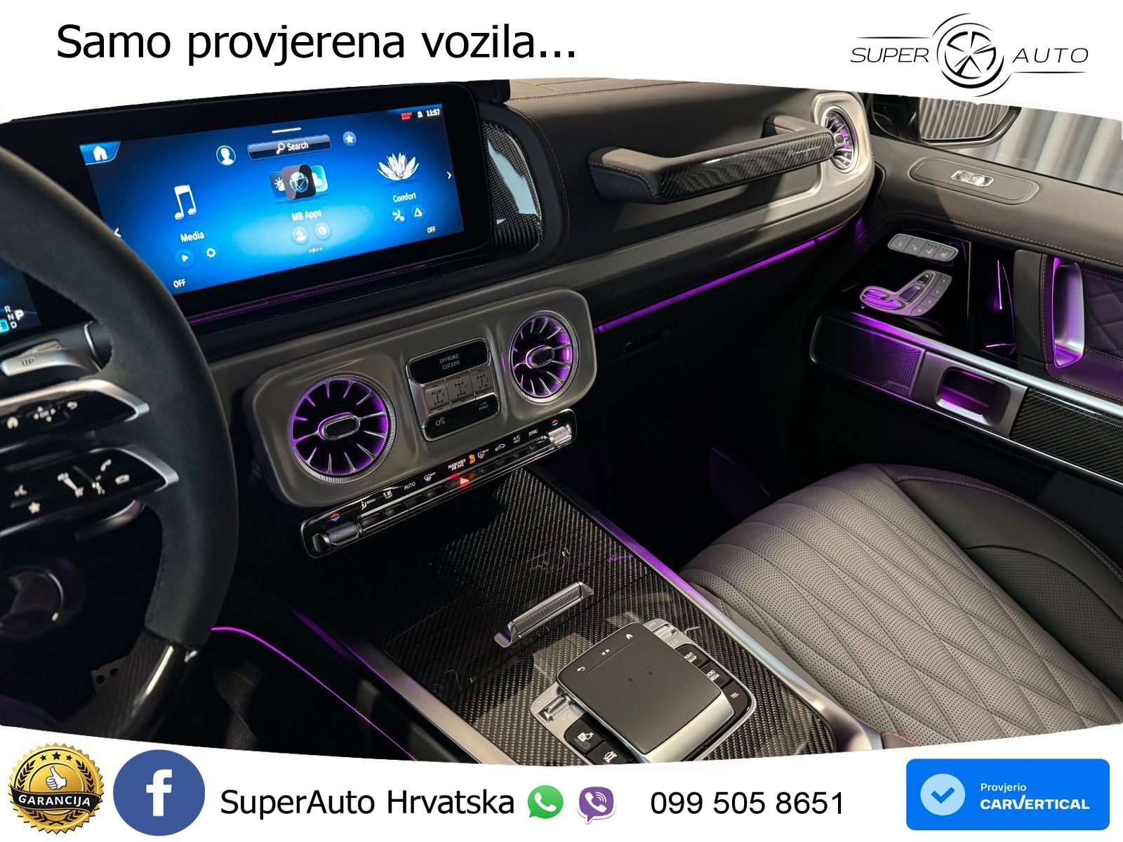 Mercedes AMG G 63 Long V8 (585 KS) 4MATIC 9G-TRONIC AMG SPEEDSHIFT TCT ACC+HEAD+4xGR SJED+360+PANO