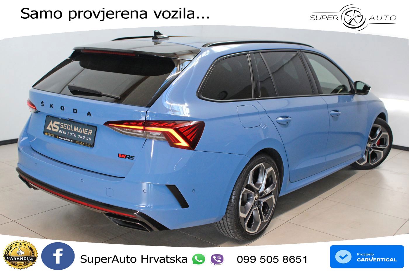 Škoda Octavia Combi RS 2.0 TDI (200 KS) DSG LED+GR SJED+ACC