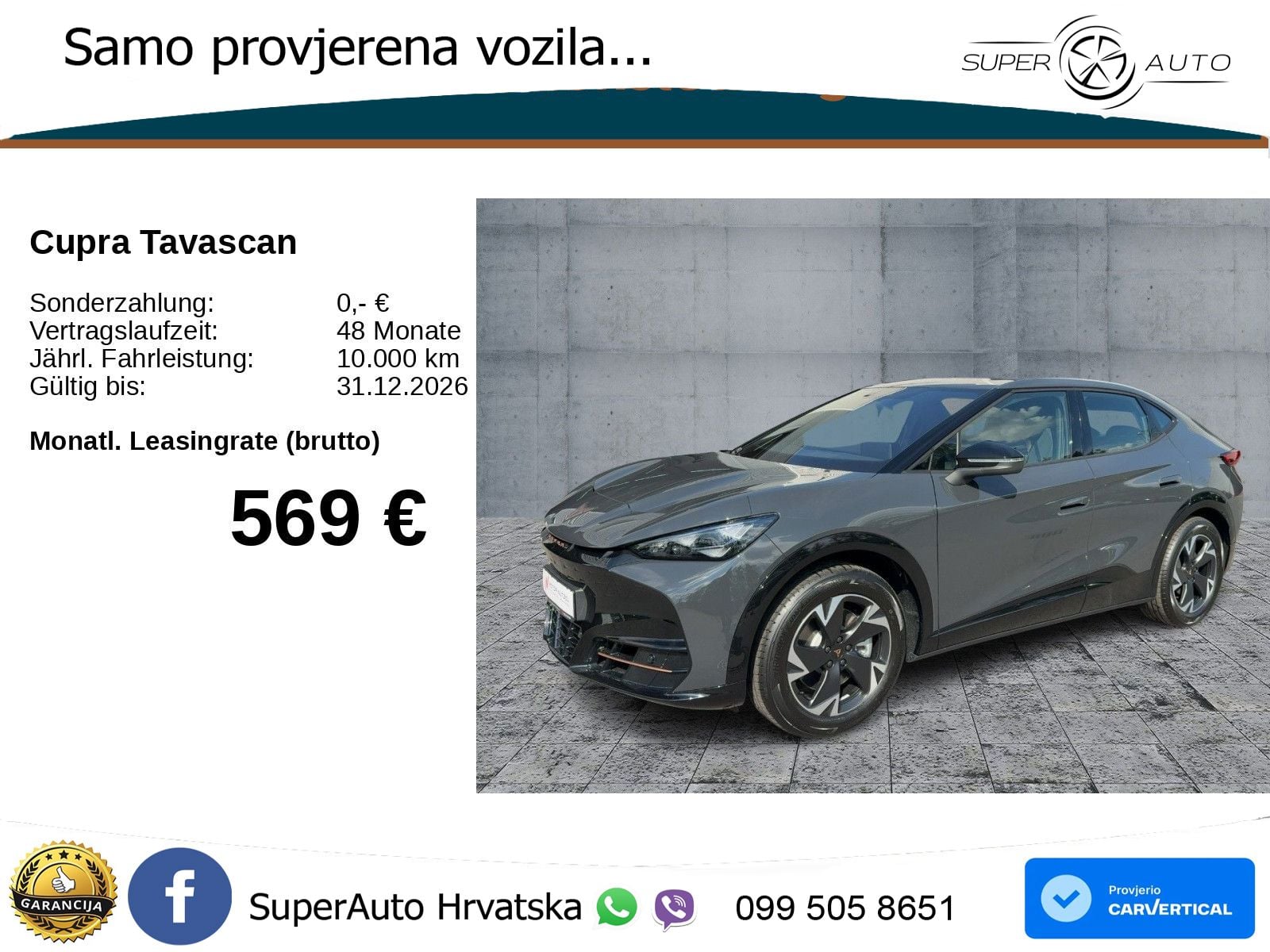Cupra Tavascan 82 kWh (286 KS) LED+GR SJED+ACC