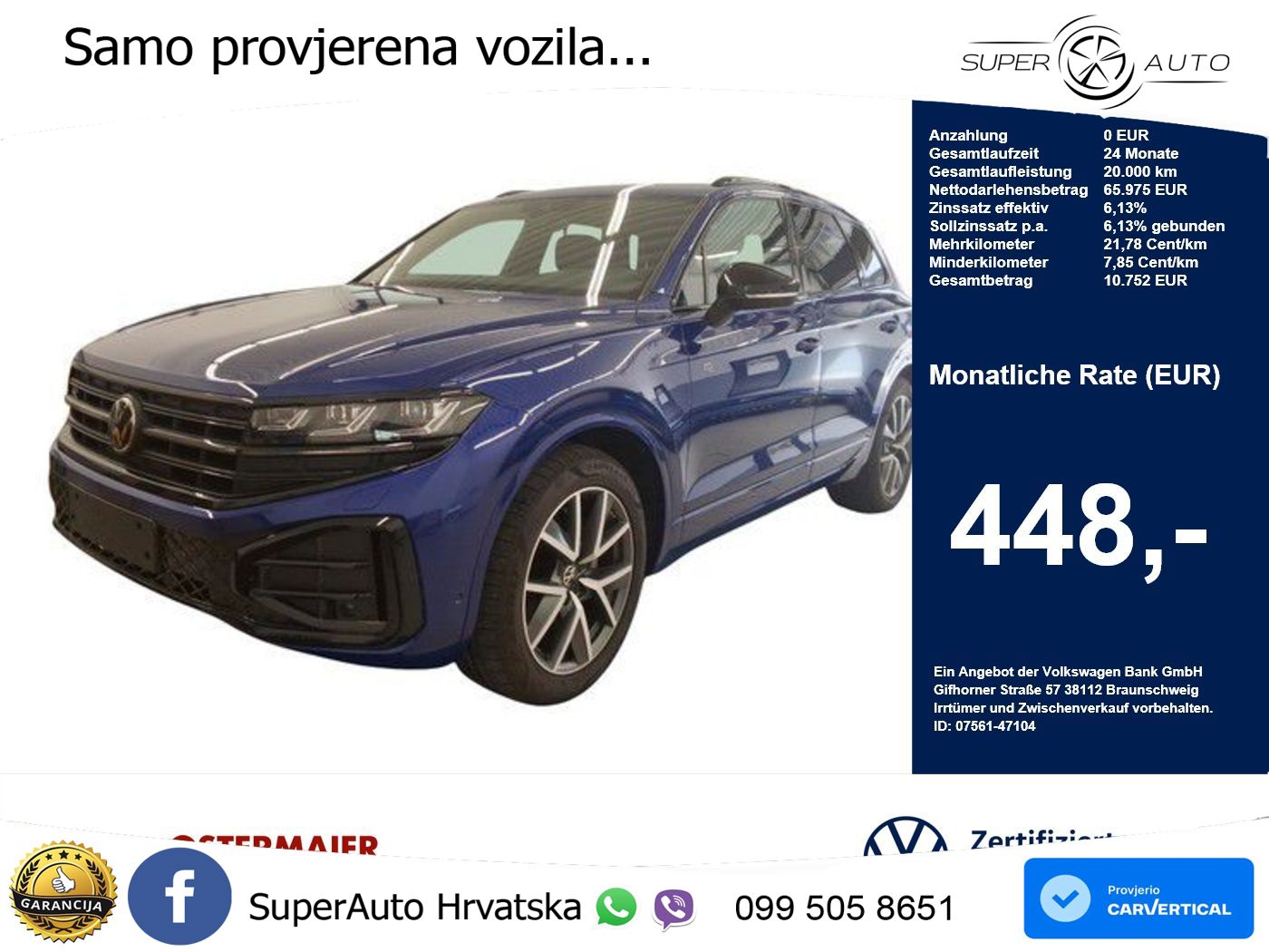 Volkswagen Touareg 3.0 V6 TDI (286 KS) 4MOTION Tiptronic R-Line ZRAČNI+ACC+GR SJED+KAM+PANO