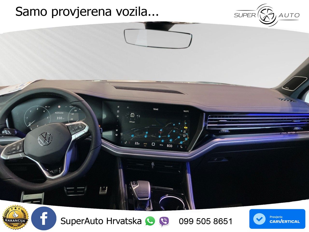 Volkswagen Touareg 3.0 V6 TDI (286 KS) 4MOTION Tiptronic R-Line ZRAČNI+ACC+GR SJED+KAM+PANO