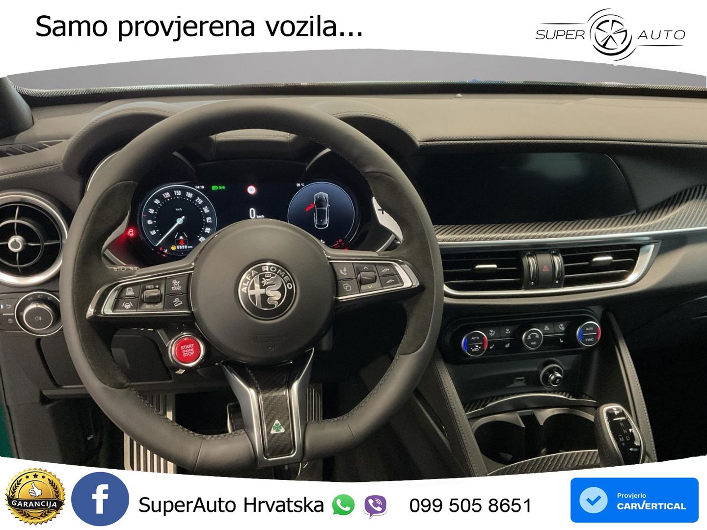 Alfa Romeo Stelvio Quadrifoglio 2.9 V6 Bi-Turbo (520 KS) Q4 Automatic LED+GR SJED+ACC