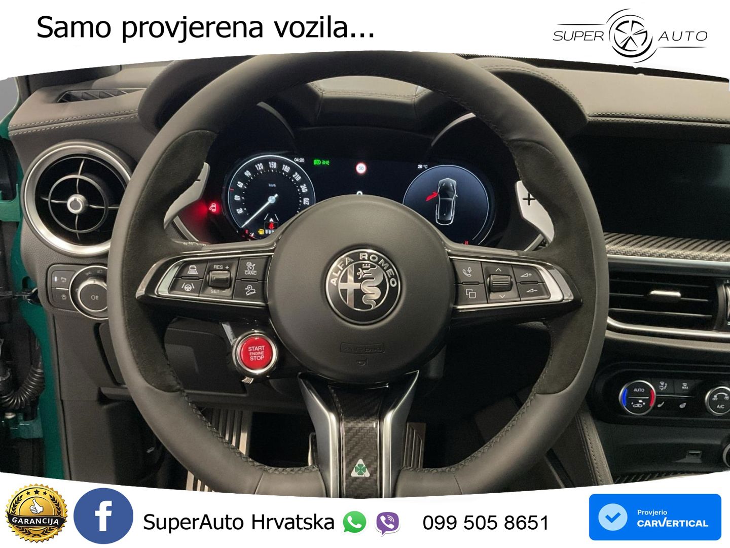 Alfa Romeo Stelvio Quadrifoglio 2.9 V6 Bi-Turbo (520 KS) Q4 Automatic LED+GR SJED+ACC