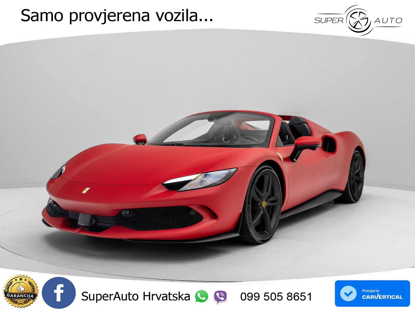 Ferrari 296 GTS 3.0 V6 (830 KS) F1 DCT LED+GR SJED+ACC