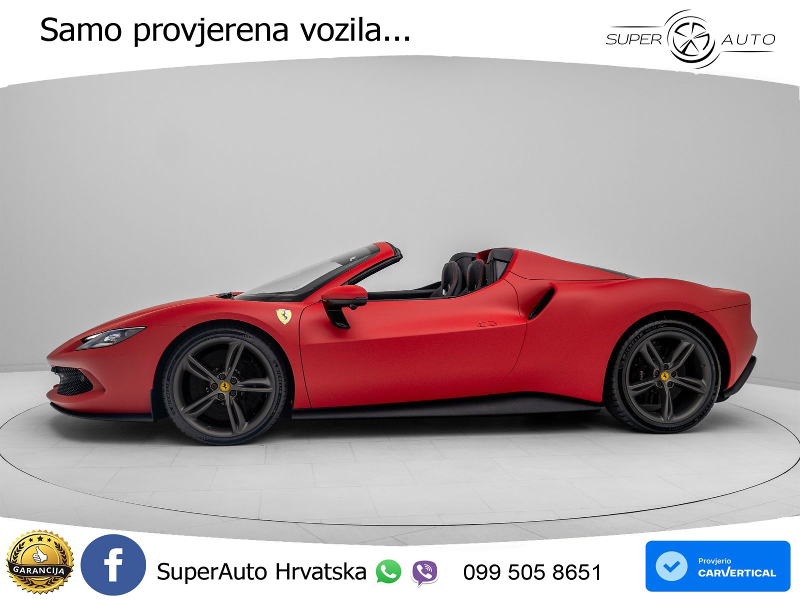 Ferrari 296 GTS 3.0 V6 (830 KS) F1 DCT LED+GR SJED+ACC